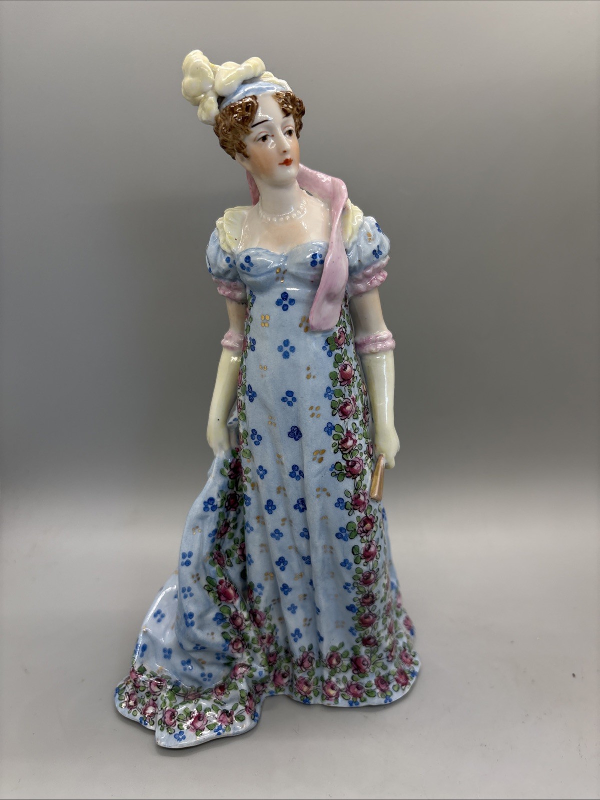 Sevres 8.5″ Porcelain Figurine Madame Tallien French Victorian Blue