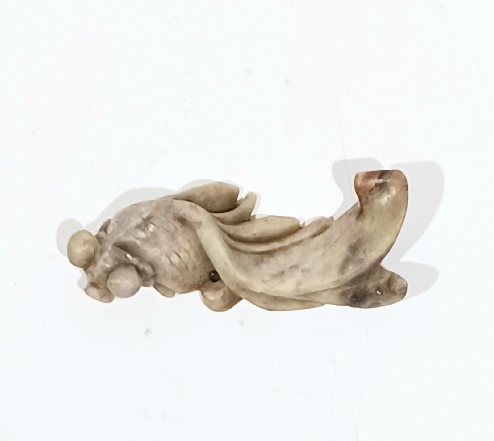 Vintage Asian Hand Carved 2-3/4 inch Soapstone Koi Fish Figurine Sculpture China