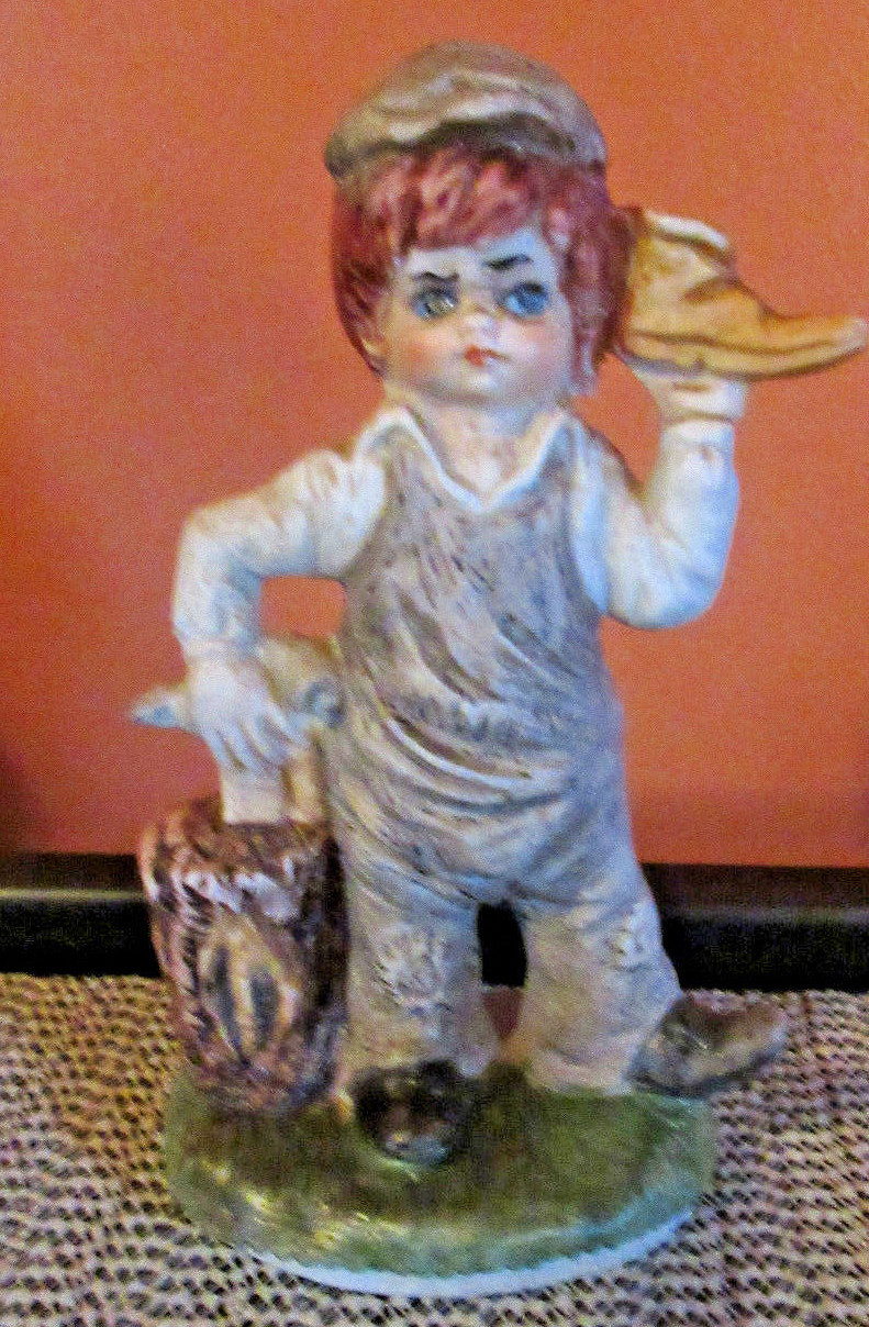 Frankel: 6.25″ Boy Figurine: Shoe in Hand (Shoe Repair or Shoe Shine)