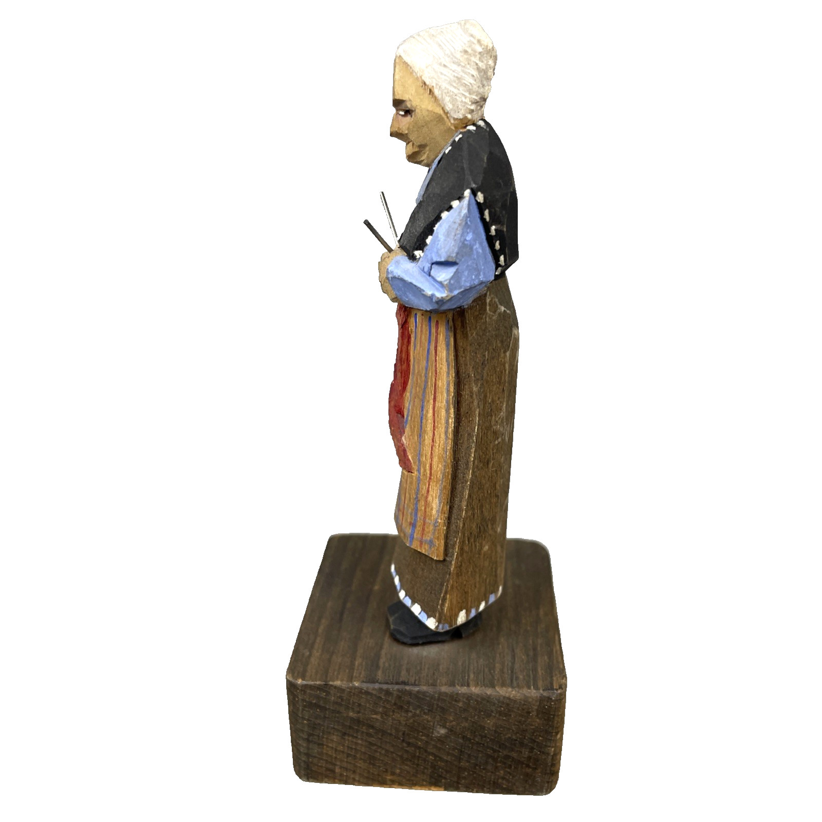 VTG Carl Olaf Trygg Hand Carved Wood Figures Pair Swedish Folk Art Signed