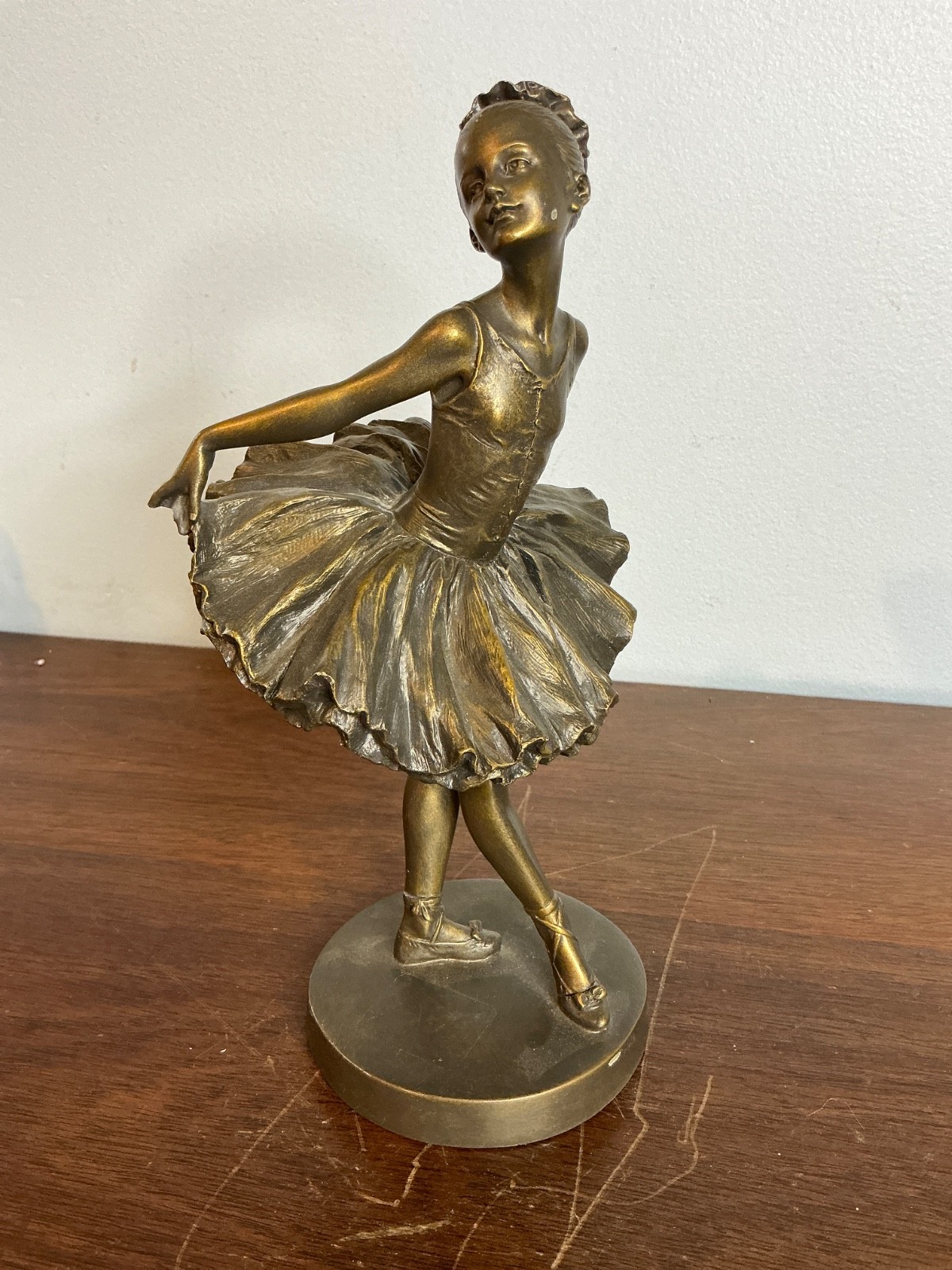 Resin Bronze Finish Metal Ballerina Figurine Sculpture Decor for Any Room Ballet
