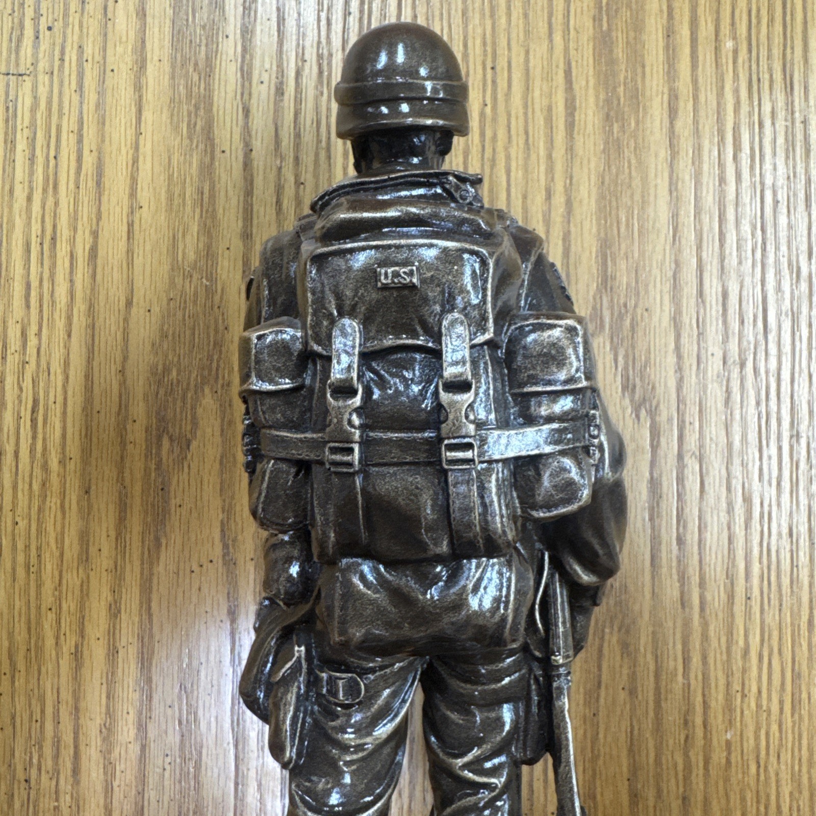 US Army Marine Military Statue Soldier Resin Bronze Color Finish Decor Figurine
