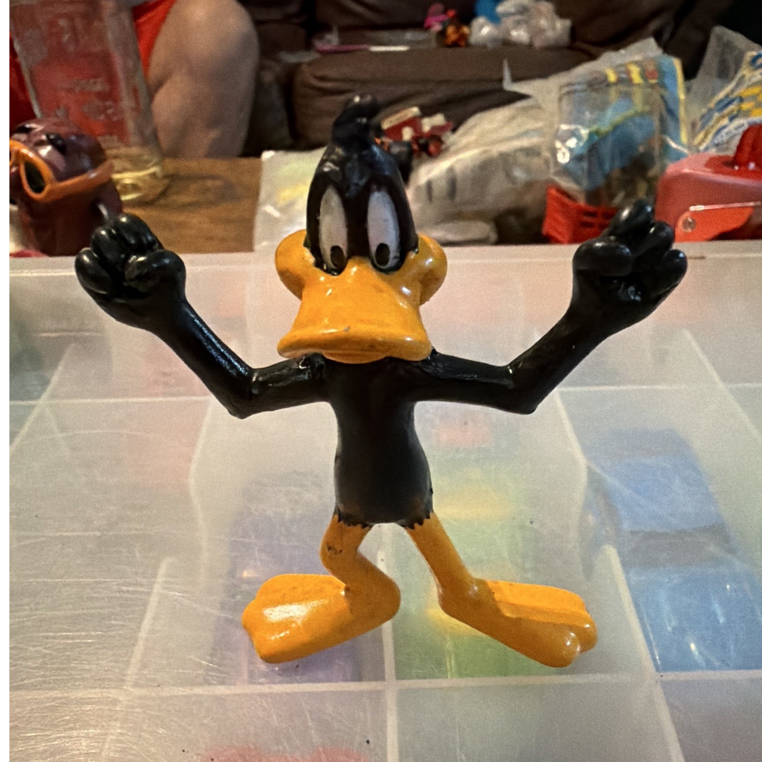 Daffy Duck Looney Tunes Figurine Black/Orange/White Plastic Unboxed Kids