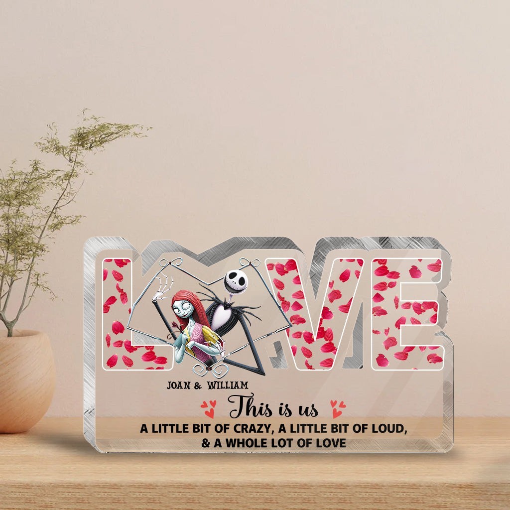 Personalized Jack Sally Nightmares Couple Acrylic Plaque Wooden Block Decor Gift