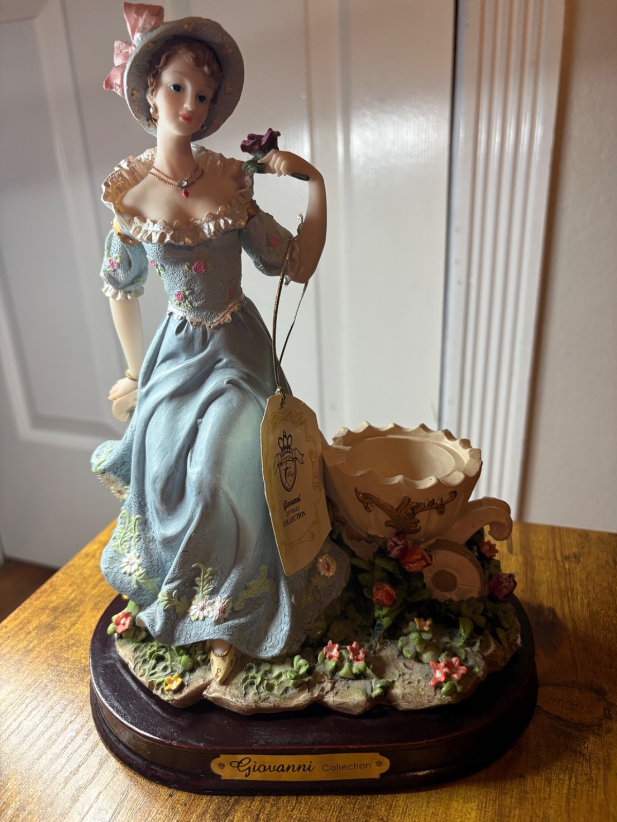 Giovanni Collection Handmade Figurine Woman Blue Dress figurine