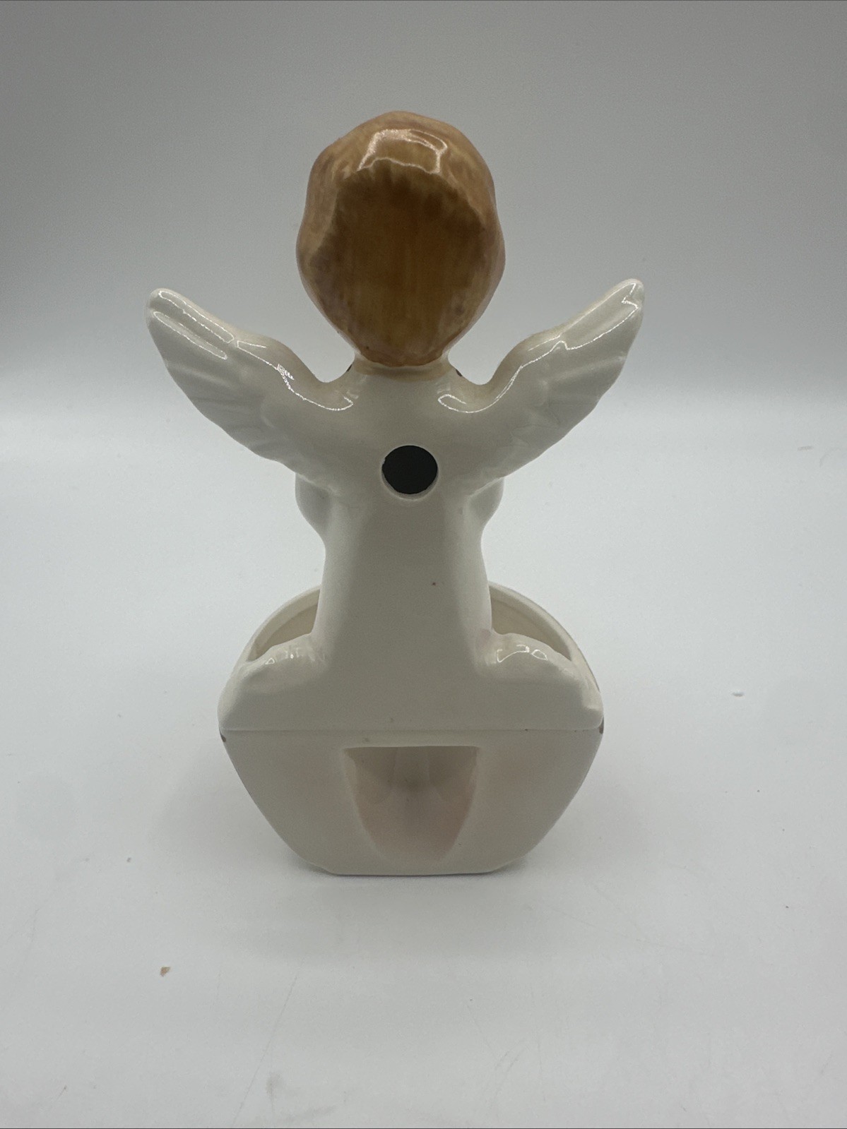 Vintage Sanmyro Japan Angel Holy Water Font Wall Mount Ceramic Pink Religious