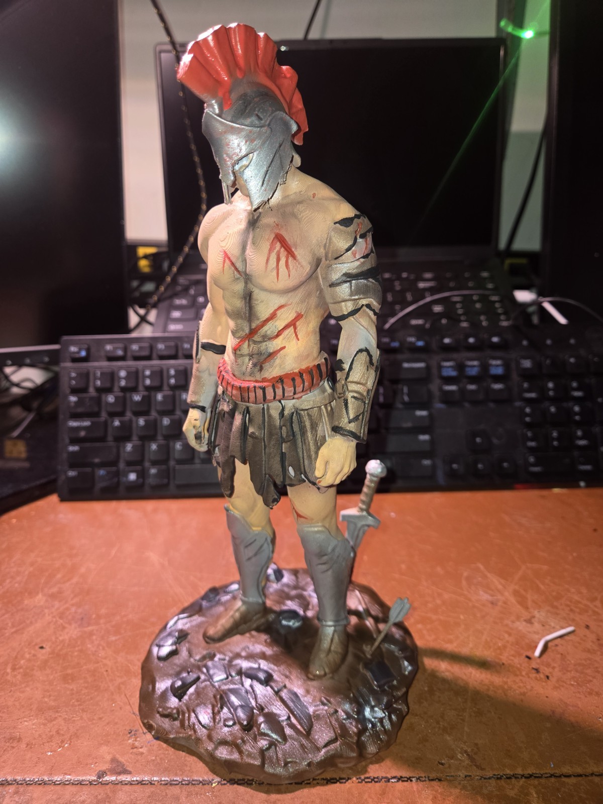 Spartan Warrior Statue 11″ Inches Tall Figure Sculpture Office Decore