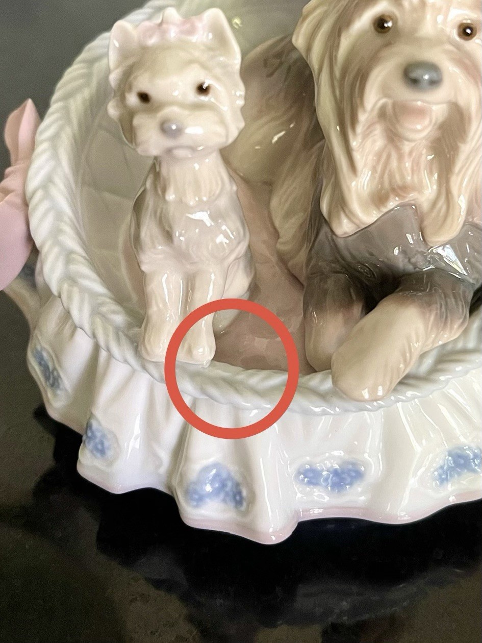 Retired Lladro Porcelain ‘Our Cozy Home’ #6469 Figurine Yorkie Yorshire Terrier