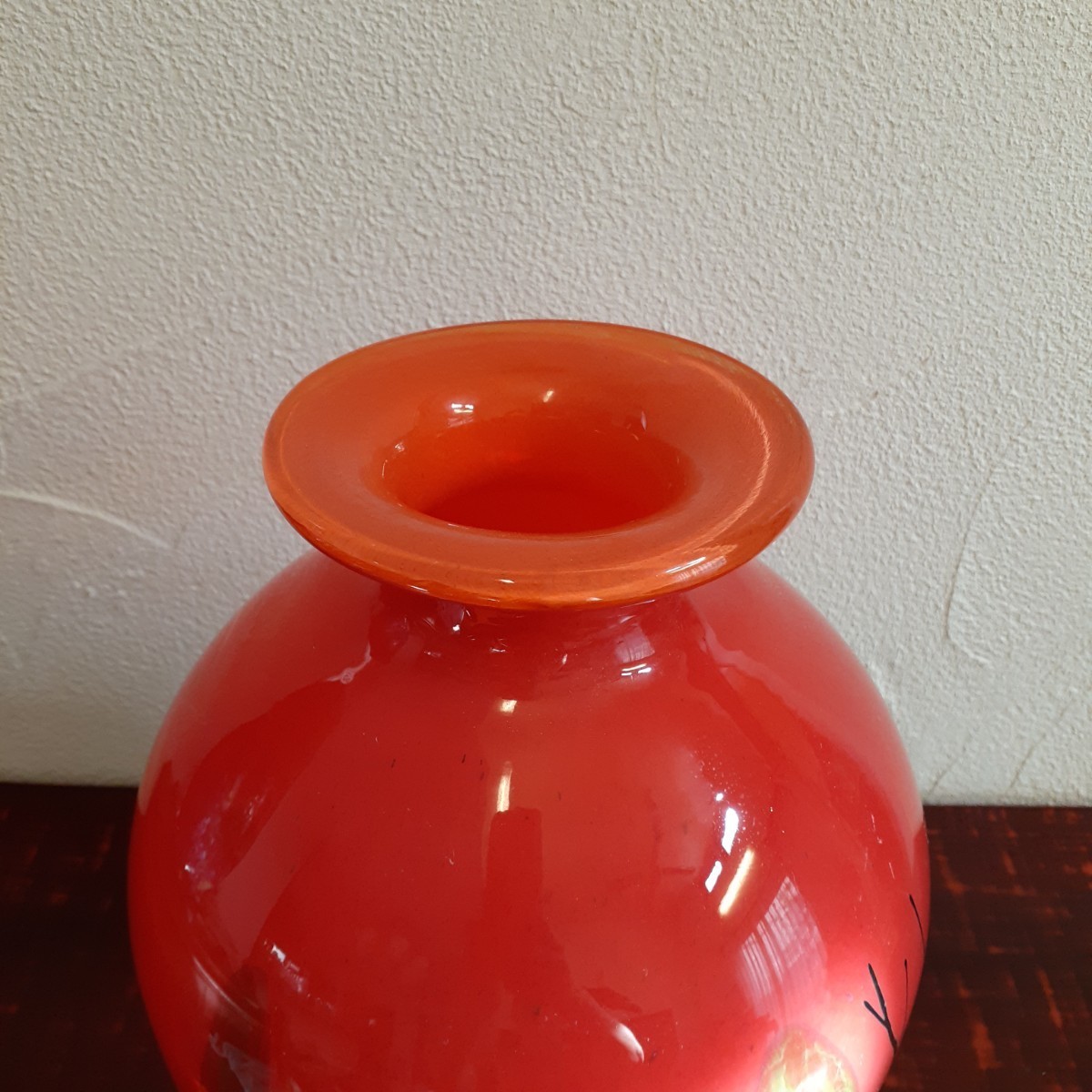 Glass vase object, artist’s work, signed, approx. 29cm x 19cm