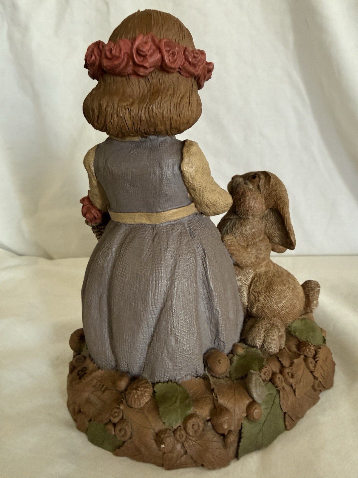 Vintage 1995 Bright & Beautiful Girl w/ Bunny Resin Garden Decor