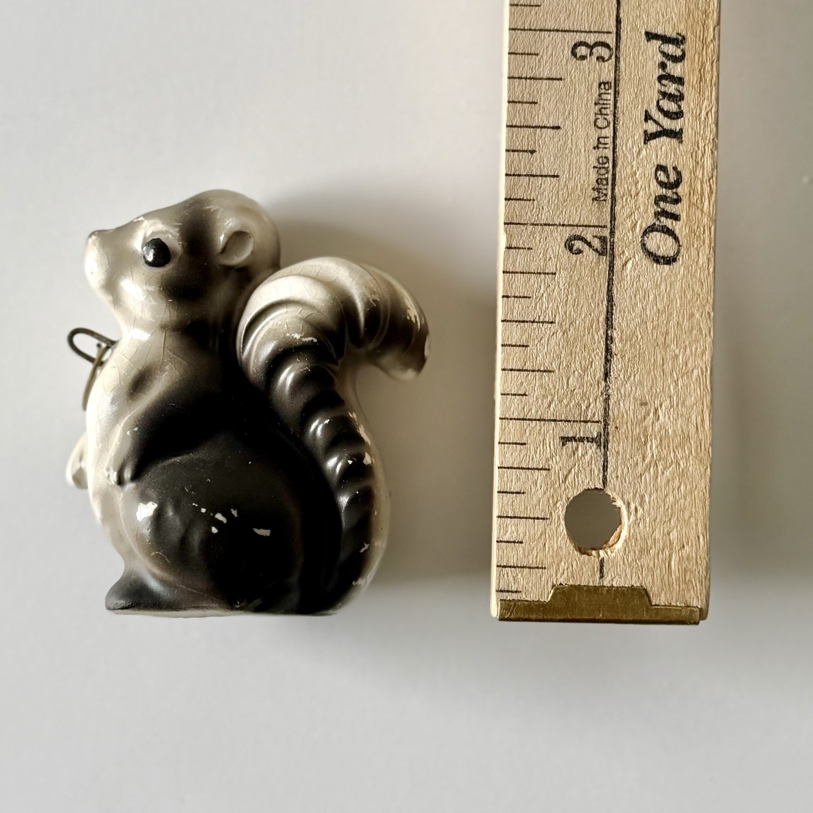 Vintage Japan Porcelain SKUNK Mother & Baby Figurines Hand Painted Matte Finish
