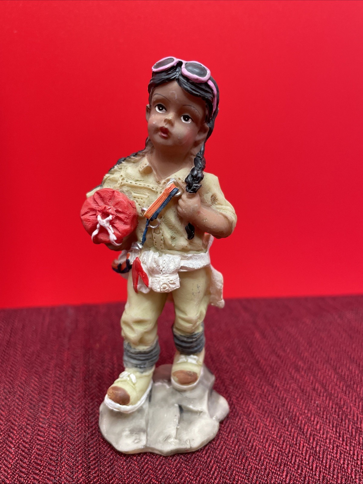 K’s Collection African American Black Young Girl Hiking Camping Outdoorsy Figure