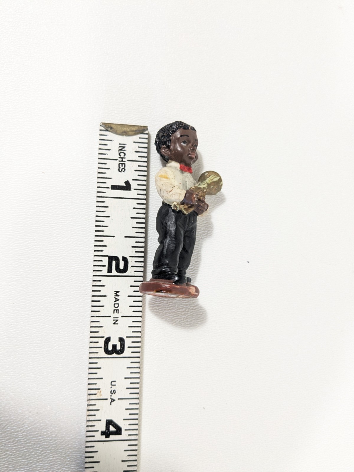 2″ Vintage Collectible African American Trumpet Player Jazz Musican Figure
