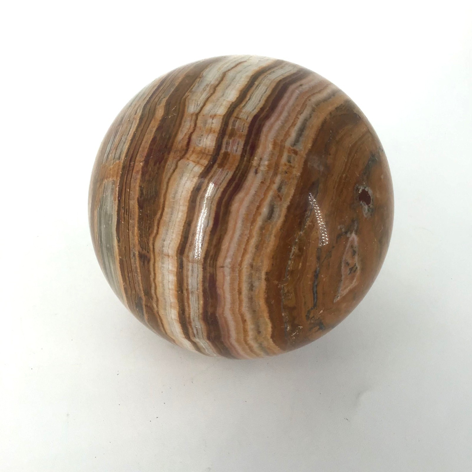 Vintage Stone Rainbow Onyx ? Neutral Toned Sphere Polished 4″ D