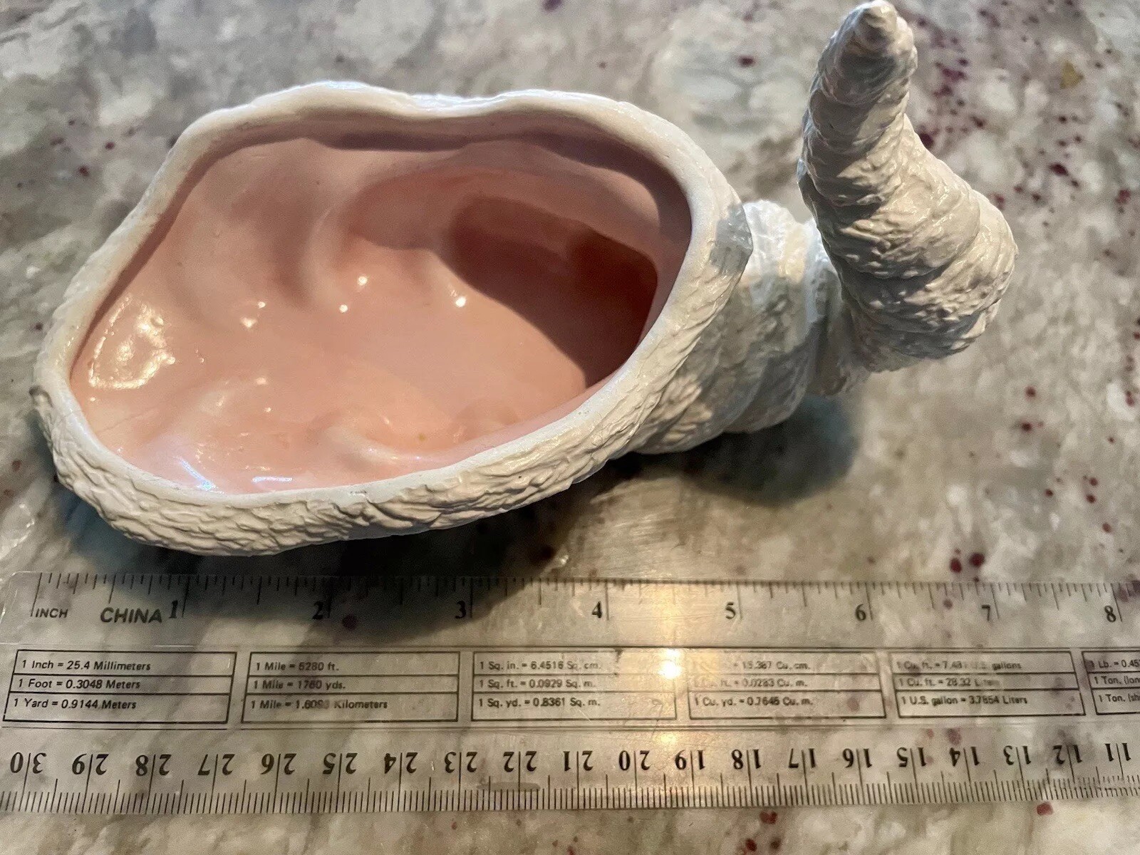 1979 NOWELL’S White Conch SEASHELL With Pink Gloss Interior – RARE BEAUTY!