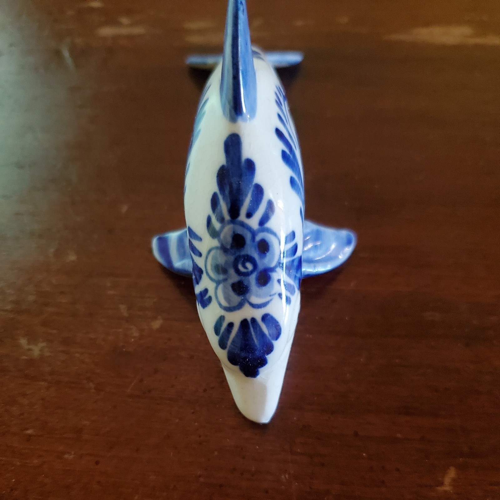 Vintage Delft Blue Dolphin 4″ Figurine Blue & White MINT Condition