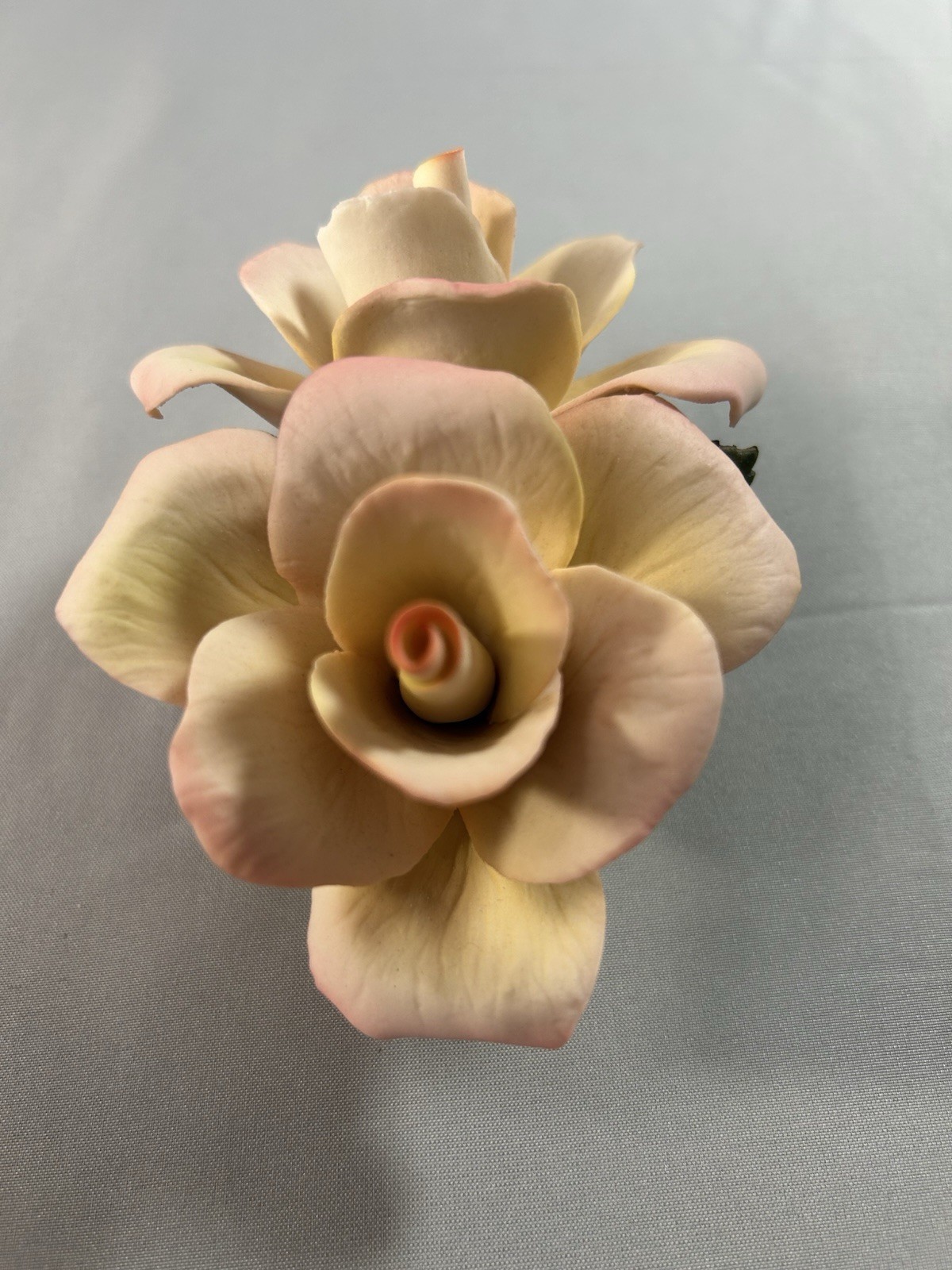 napoleon france porcelain double rose figurine pink floral made in france