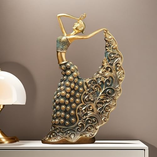 Elegant Peacock Dancer Statue Figurine – Decorative Home & Office Decor, Tableto