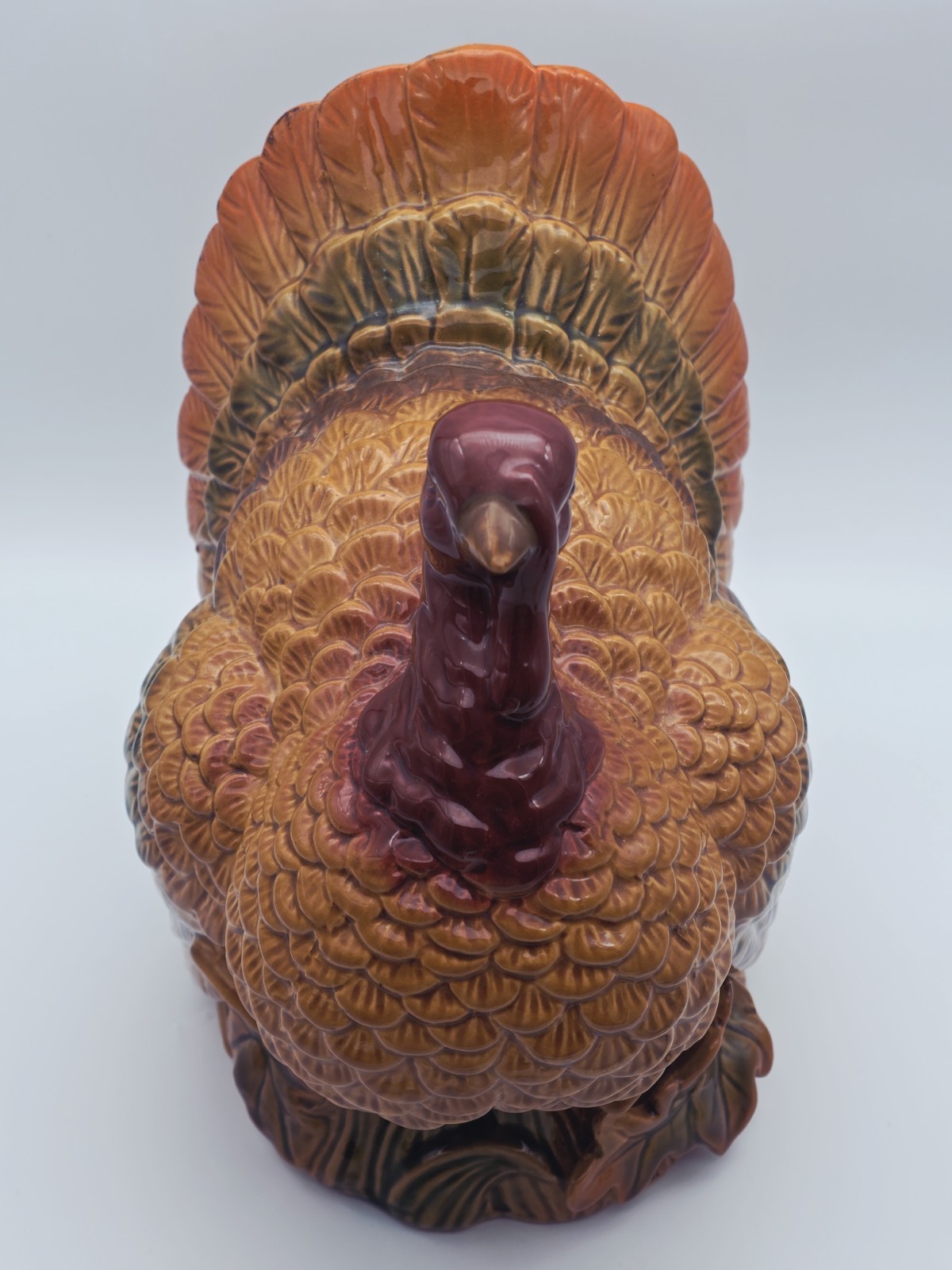 Large Glazed Ceramic Thanksgiving Turkey Centerpiece Colorful HOME ACCENTS.
