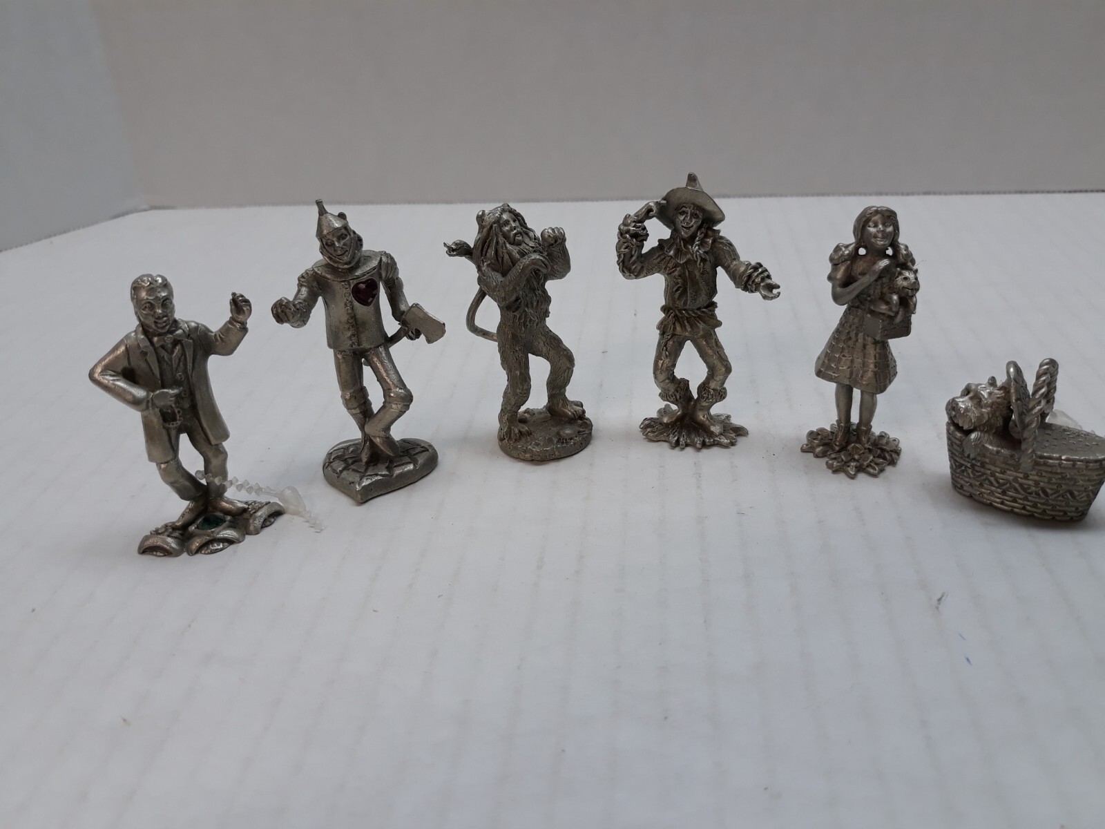 Vintage Comstock Pewter Wizard of Oz Figurines Lot of 6 incl. the wizard himself