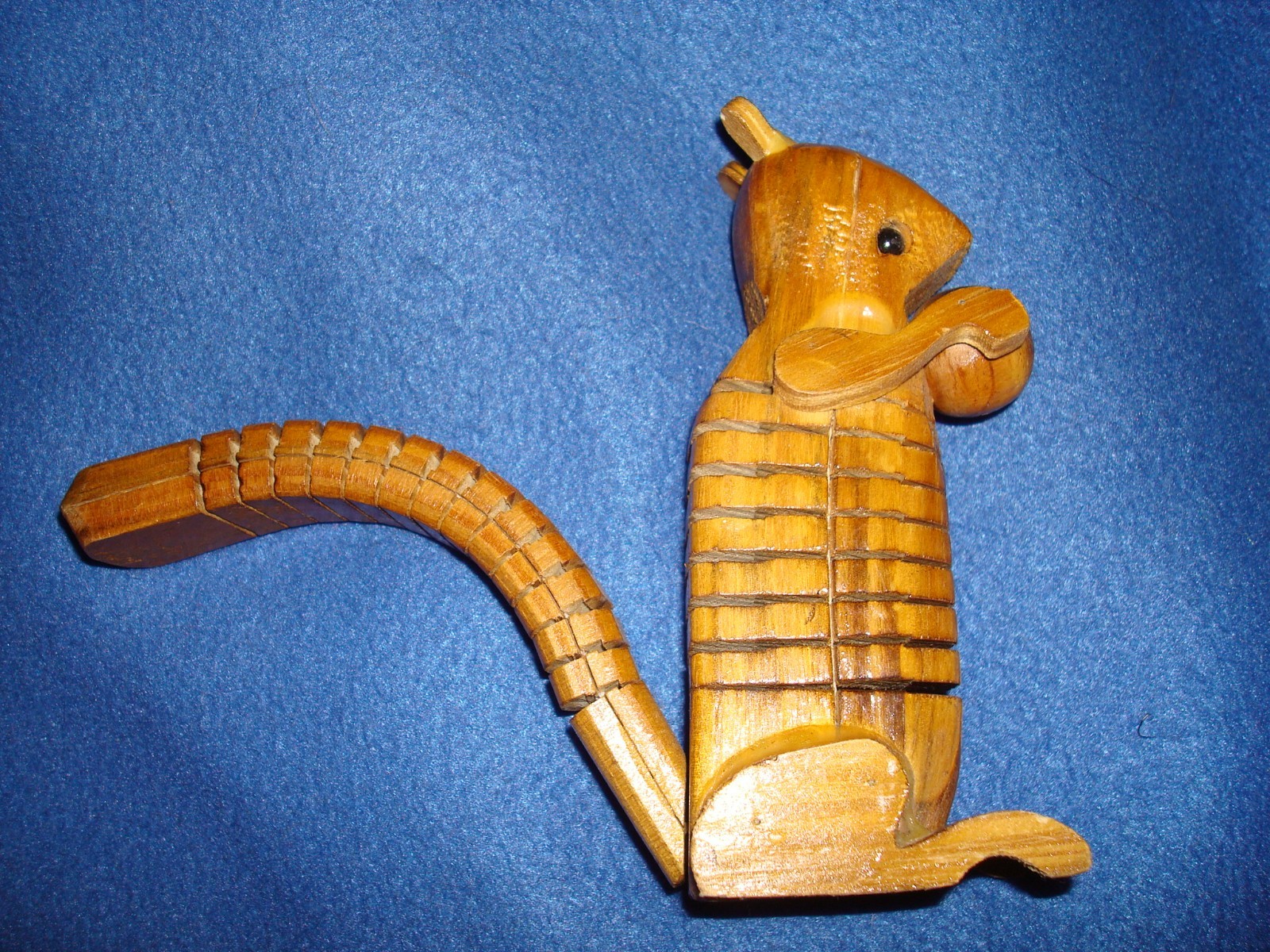Beautiful Wood Articulated Squirrel Sculpture – Carved Articulating Posable Body