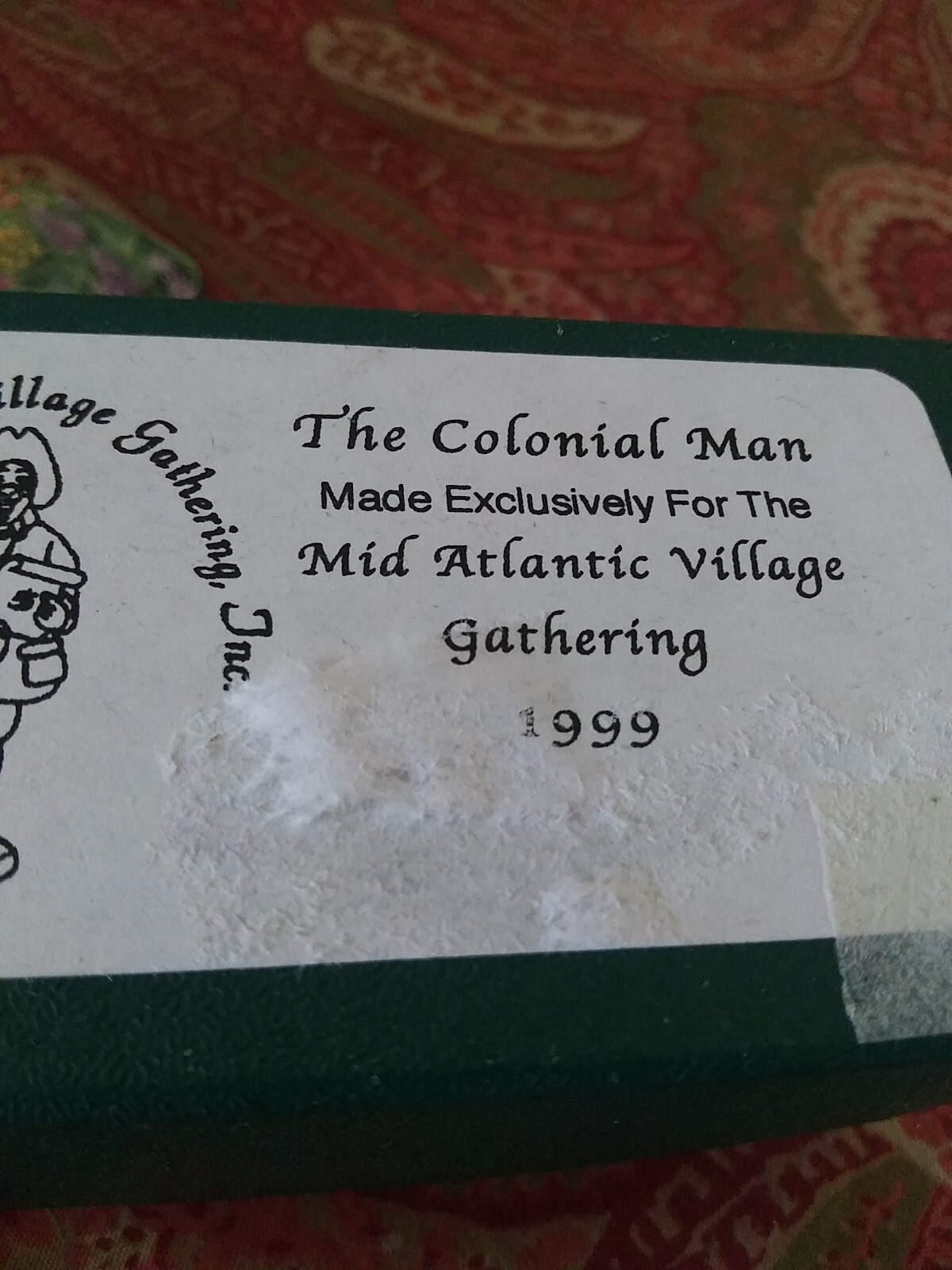 Mid Atlantic Village 1999 Gathering “The Colonial Man” Painted Metal Figure 2.5″