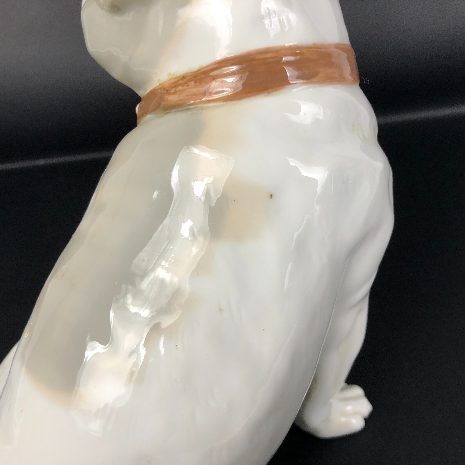 Beautiful Pug Dog Statue Figure Porcelain Hand Painted JAPAN Seymore Mann Museo