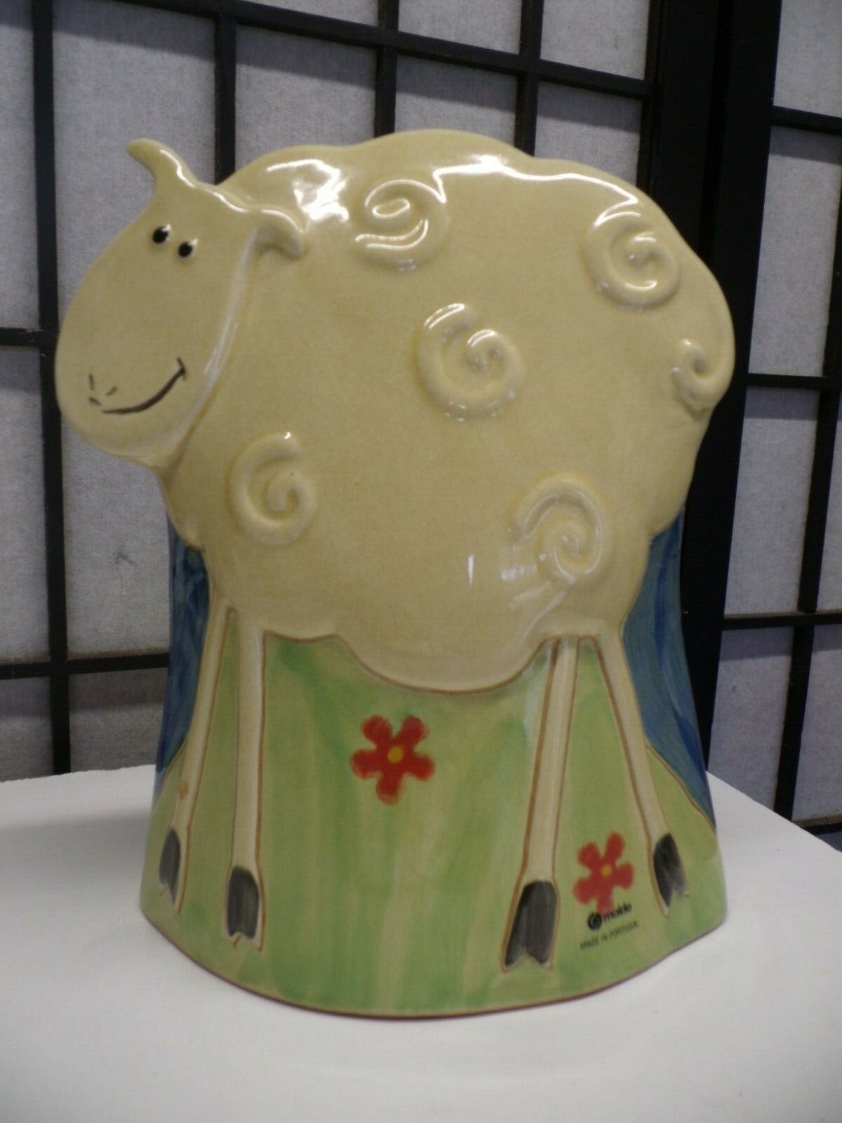 MOLDE Portugal 3D Sheep Clay Pottery Lamb Figurine Hand Painted in Portugal