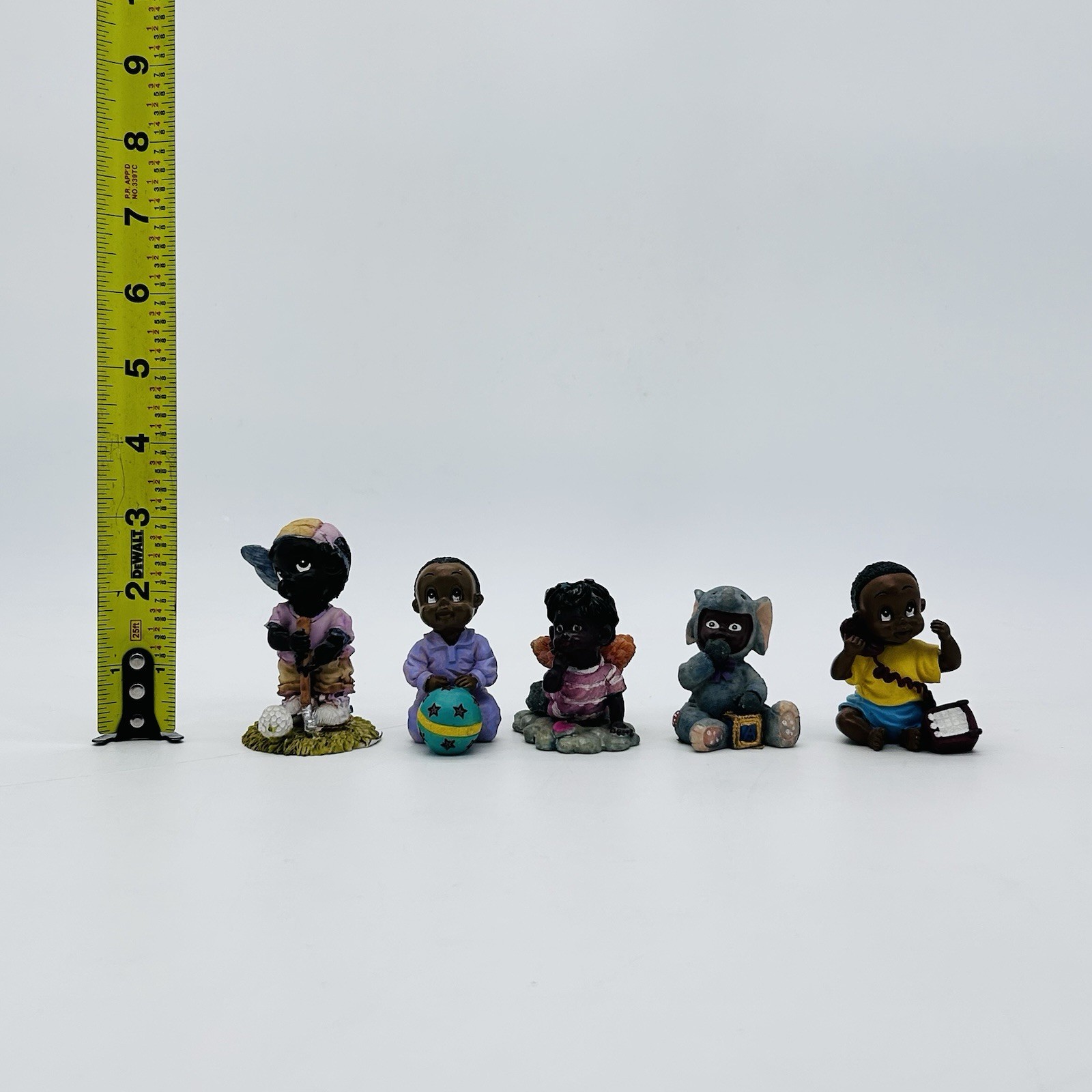 Lot Of 13 African American Family Children Resin Figurines