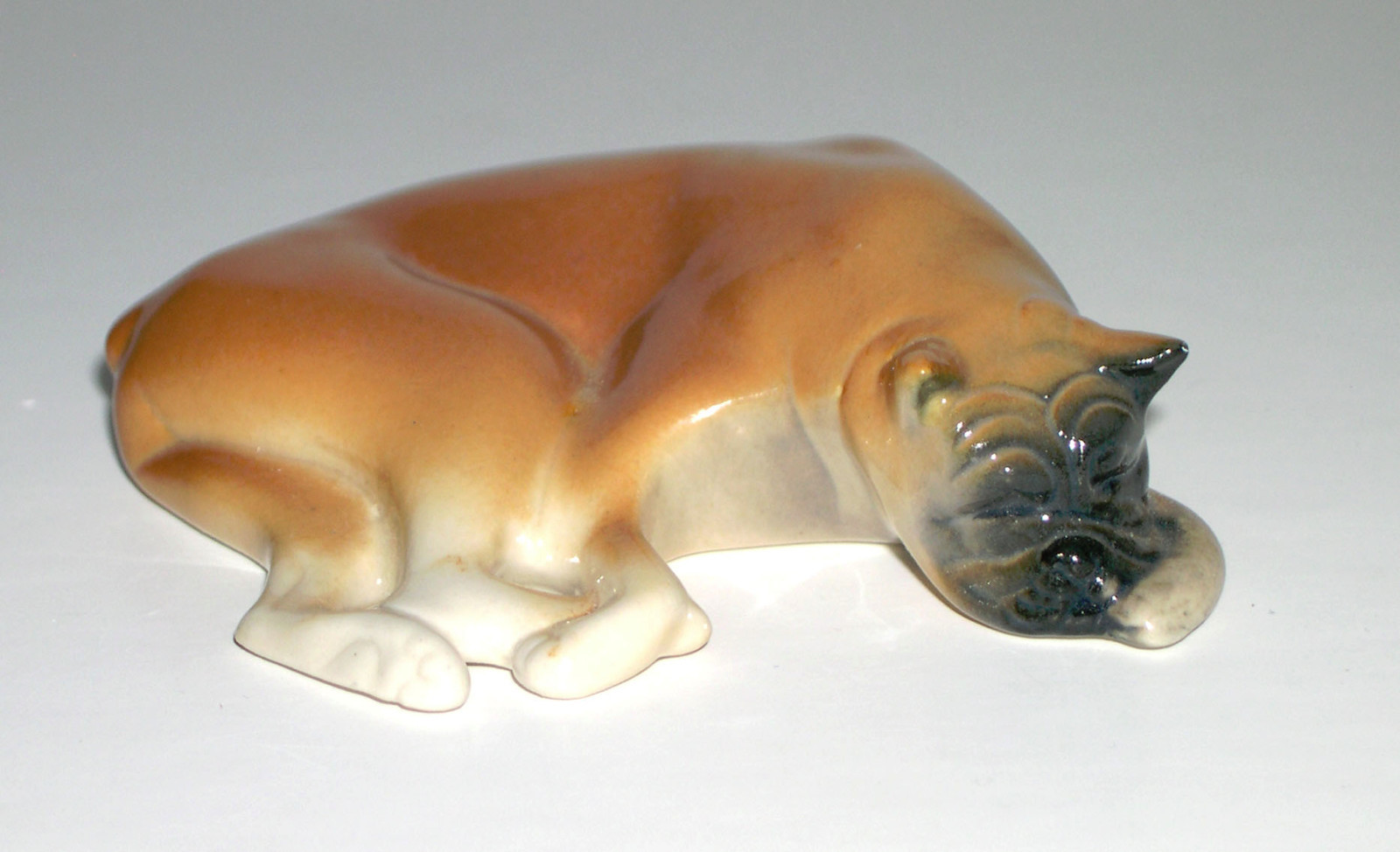 PORCELAIN Figurine DOG BOXER.SMALL.RARE.UNIQUE.Simply Perfect