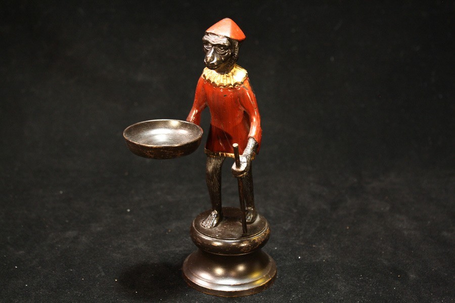 O7498 Vintage Maitland-Smith Monkey Holding Tray. Singerie. Statue Philippines