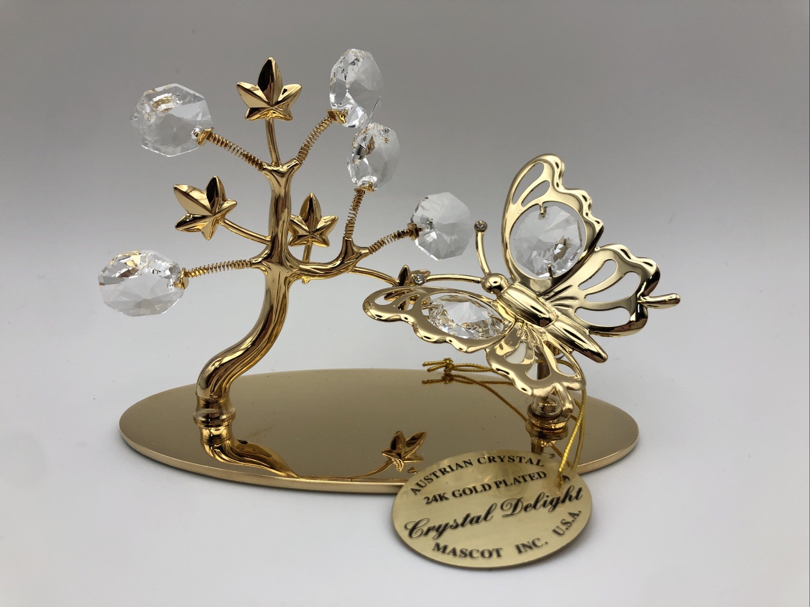 Crystal Delight 24K Gold Plated Butterfly & Tree READ DESC – 415
