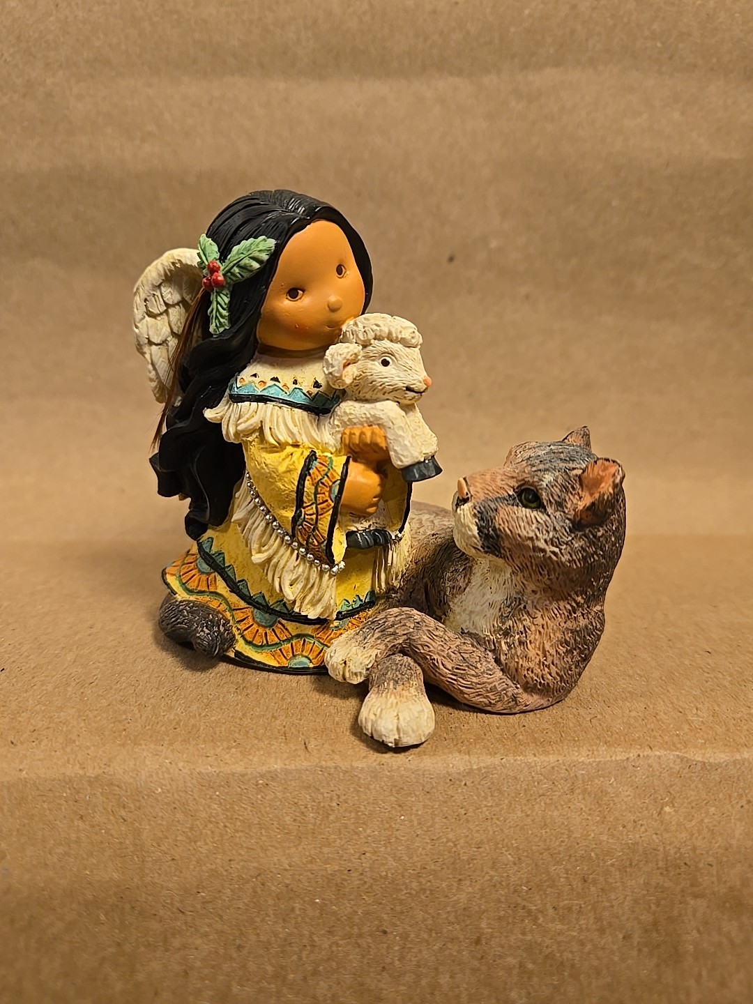 Friends Of The Feather 1998 “Peace On Earth” Native Girl And Cougar Rare /7500