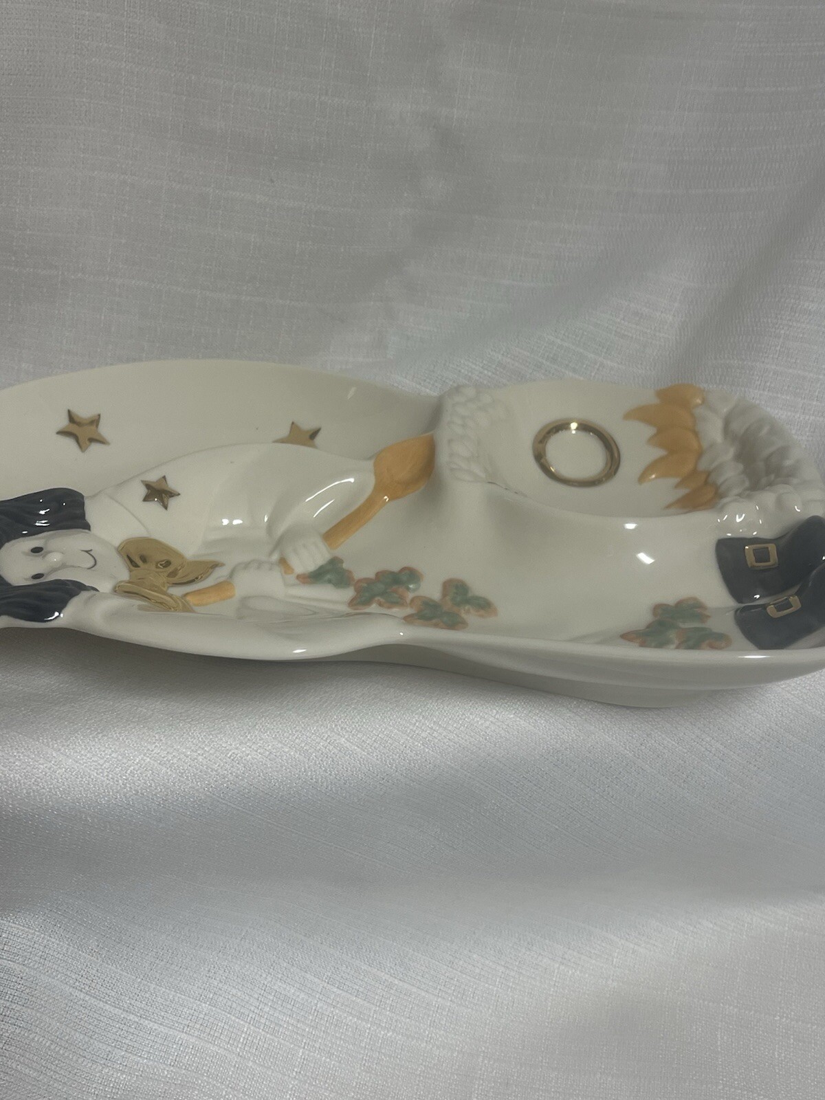 Lenox Halloween Autumn Witch Divided Candy Server Porcelain With Box New