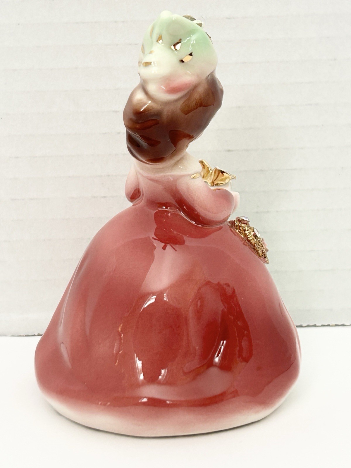 1950s Josef Originals California Little Gift Pink Girl Clear Gems Figurine