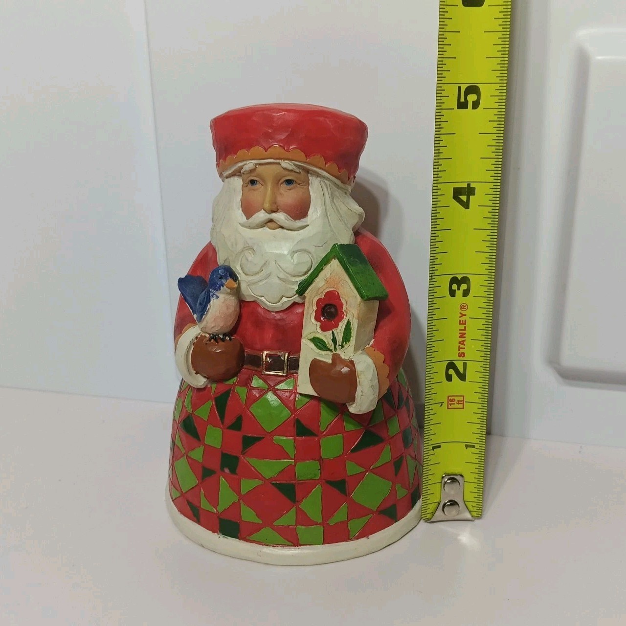Jim Shore 5″ Cozy Christmas Santa Blue Bird Birdhouse Figurine 2011 4022913