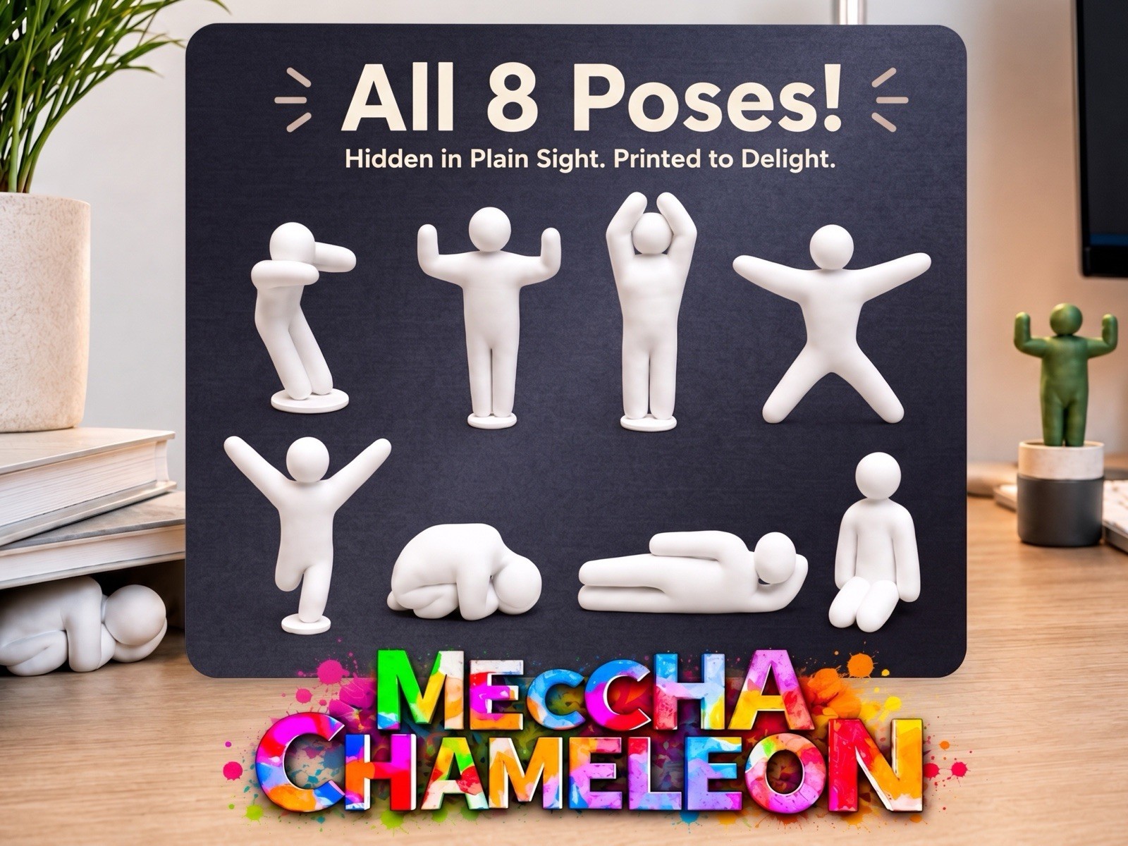 Mecha Chameleon 3D Printed Mini Figures – 9 Pose Collectible Character Set