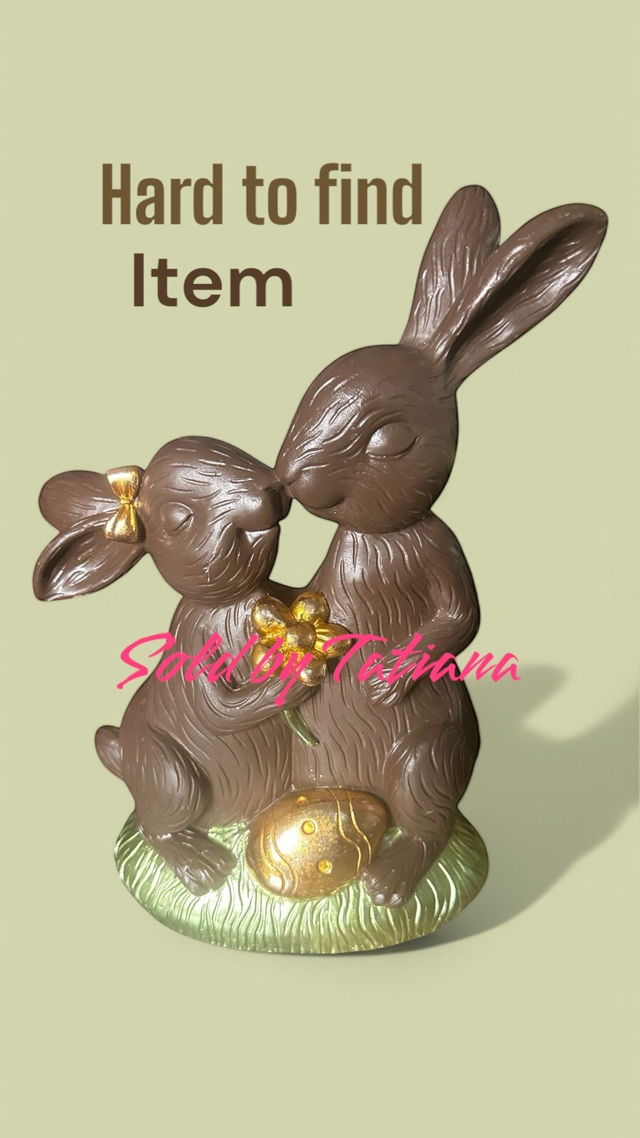 HARD2FIND Easter Chocolate bunnies Golden eggs statue figurine Martha Stewart