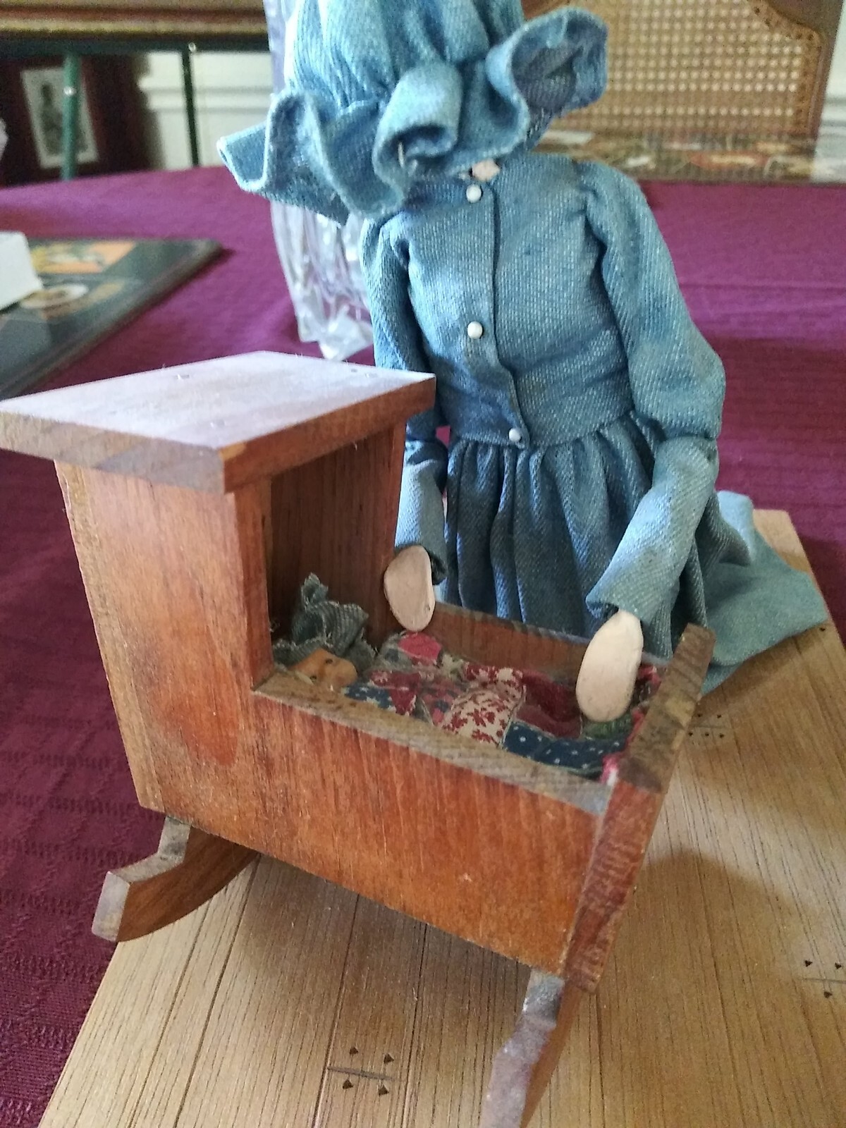 VTG 1984 The Pioneer Spirit Woman & Cradle Figurine by Dianne & Carl Buettner