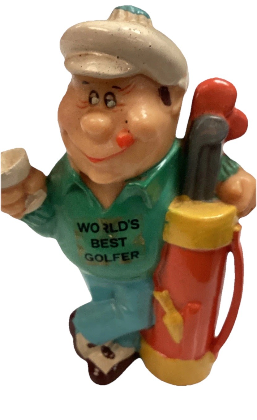 1972 Golf Figurine, Worlds Best Golfer, Collect, Sports, Dad, Grad,