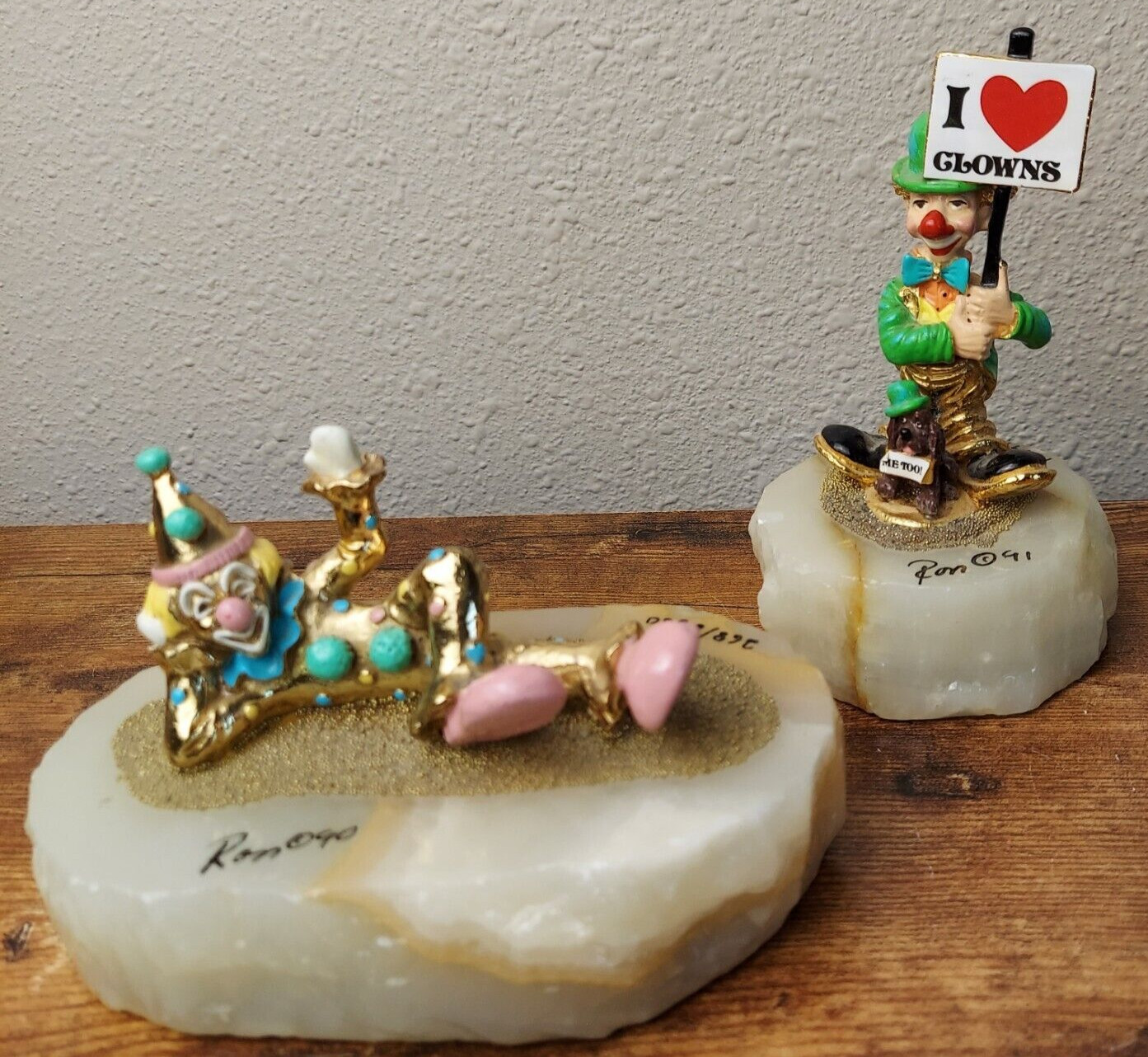 Ron Lee Clown Figure 1990 NEW PINKY LYING DOWN L228 & 1991 ME TOO! L231 Lot of 2