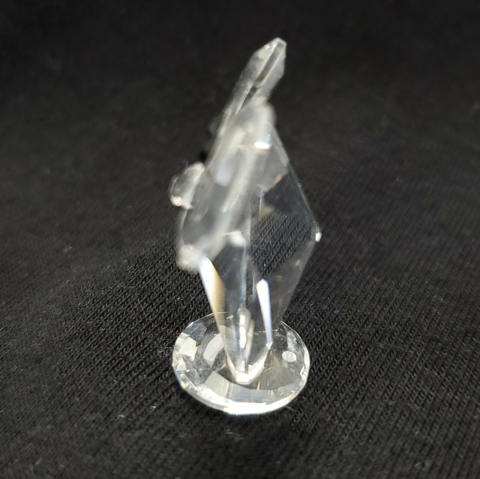 Small Crystal Owl Figurine 1.25in Clear Bird Miniature Glass Animal