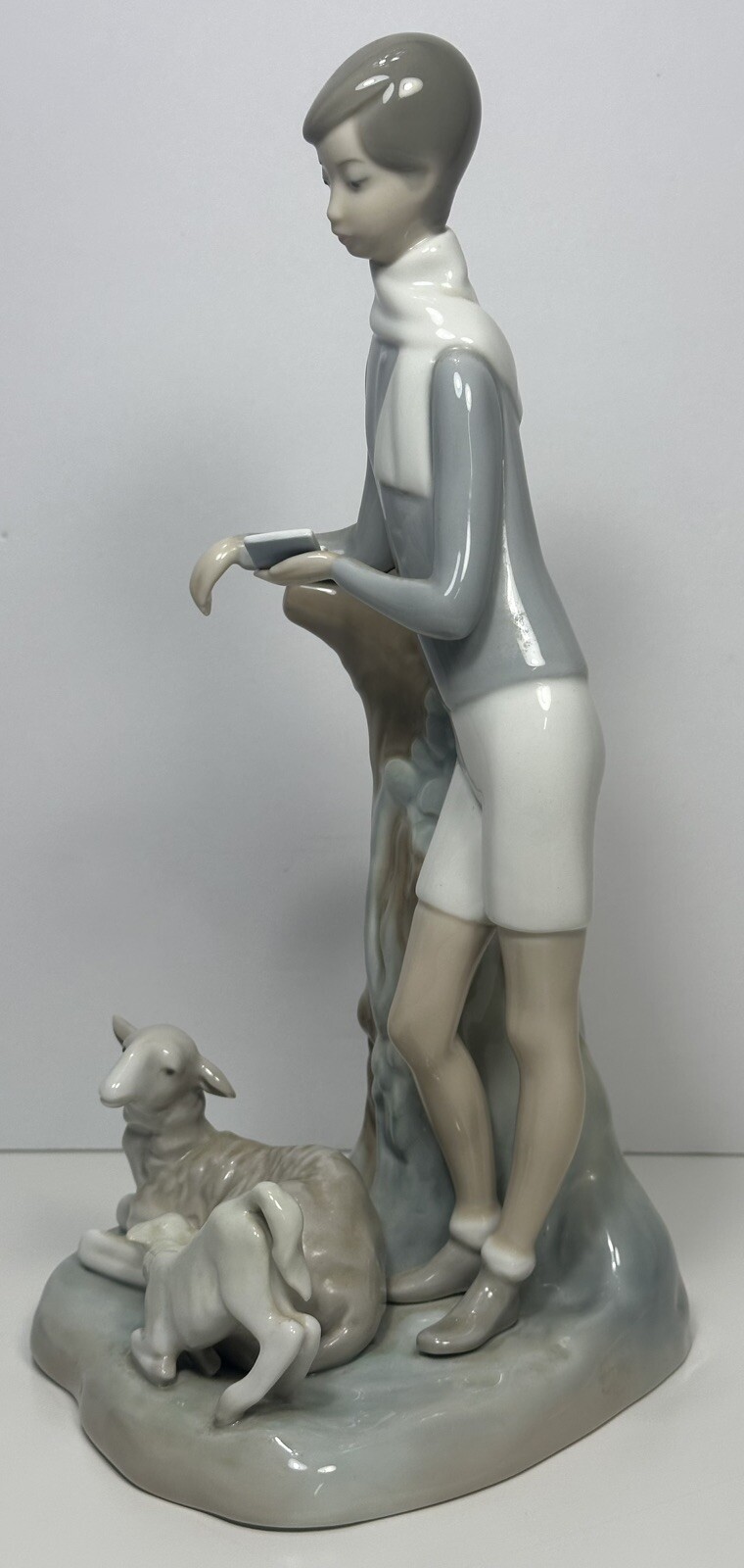 Vintage (1971-1974) Lladro Figurine “Boy with Lambs” by Fulgencio Garcia Retired