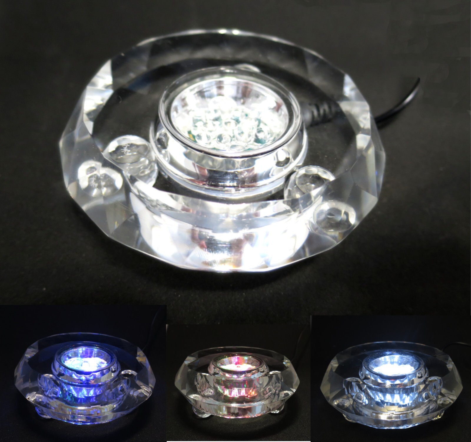 13 LED Crystal Light Stand, 2 in 1 Dual Function Light, Rainbow & White in One,