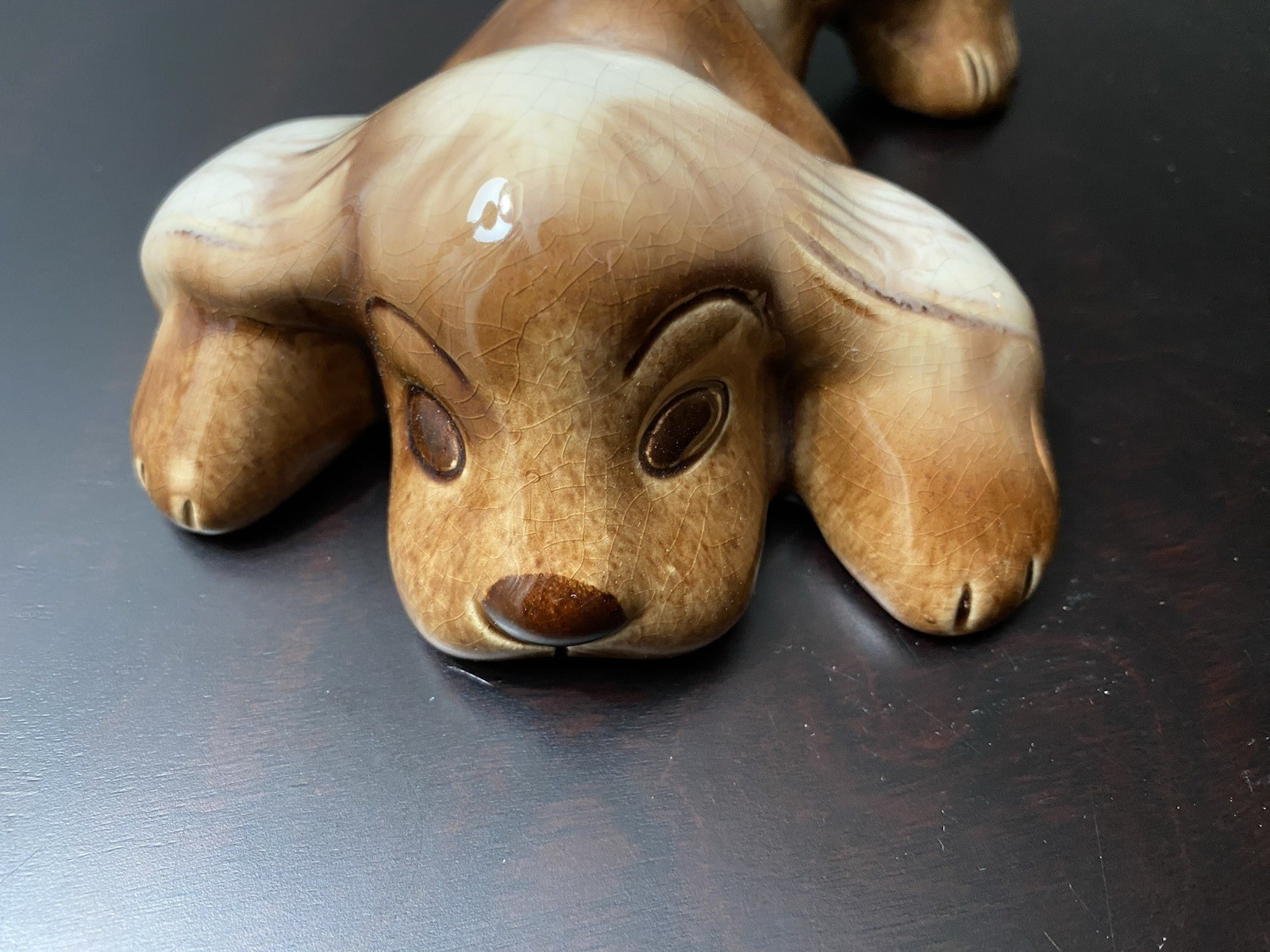 Vintage Lichten Ware Cocker Spaniel Puppy Dog Ceramic Figurine IMPY 1950s