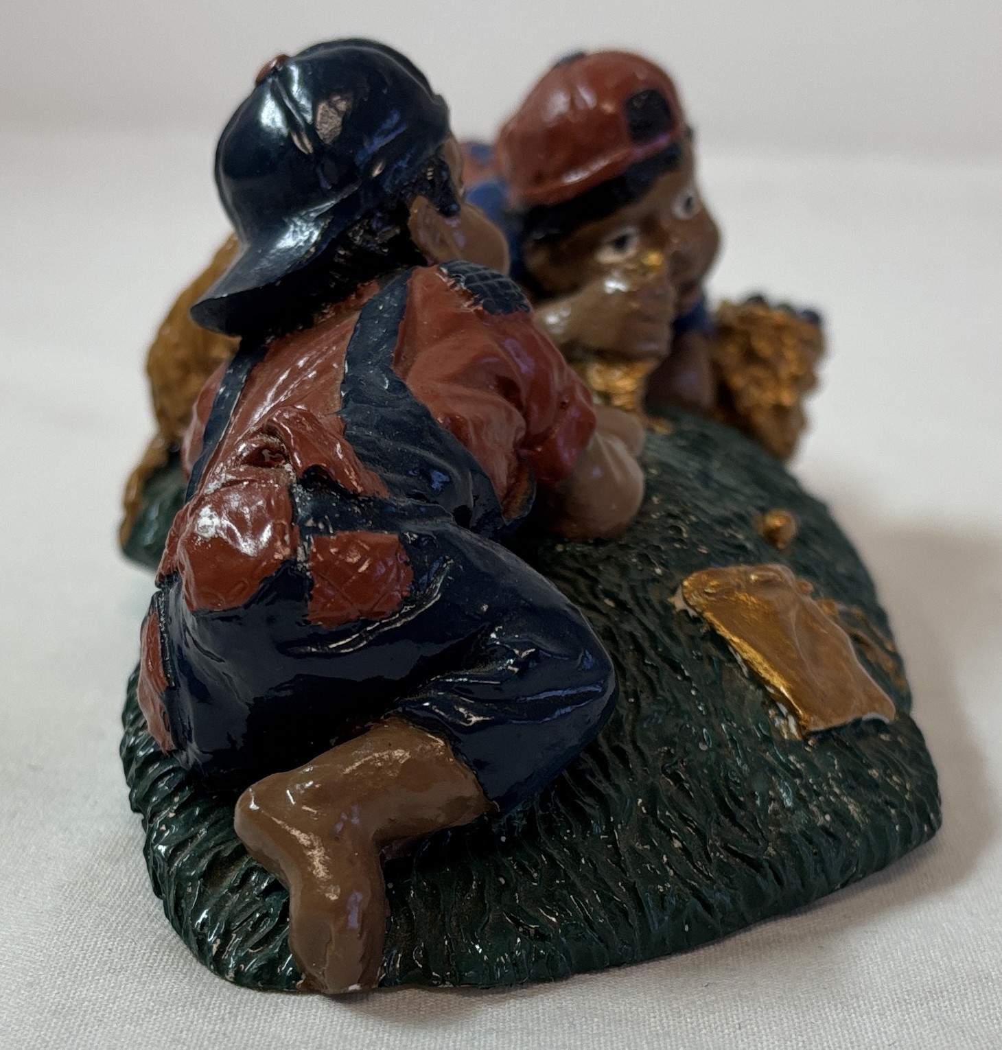 African American chalkware figurine~ BOYS PLAYING MARBLES