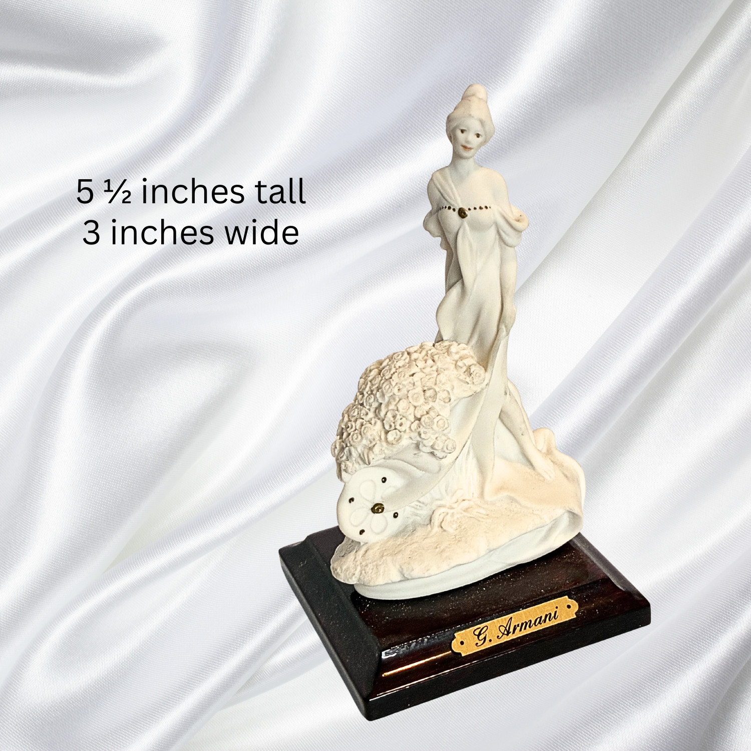 G. Armani Girl with Flower Cart Figurine – Signed – Vintage Porcelain –