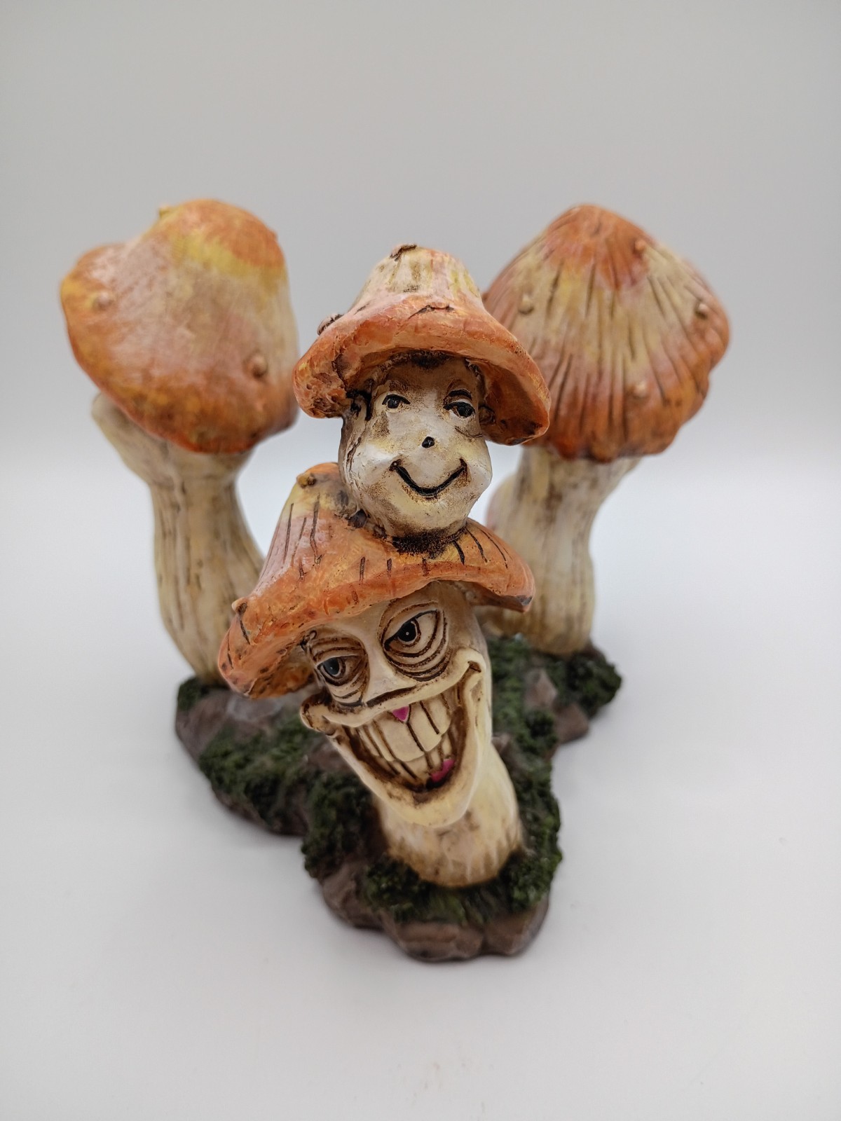 Comical Cartoon Five Headed Mushroom Figurine Resin