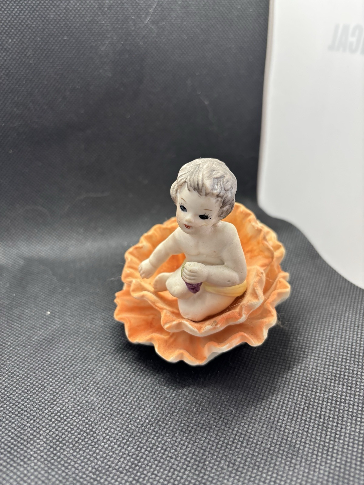 Norleans August Cherub Sitting Iin a Poppy Flower Figurine Japan