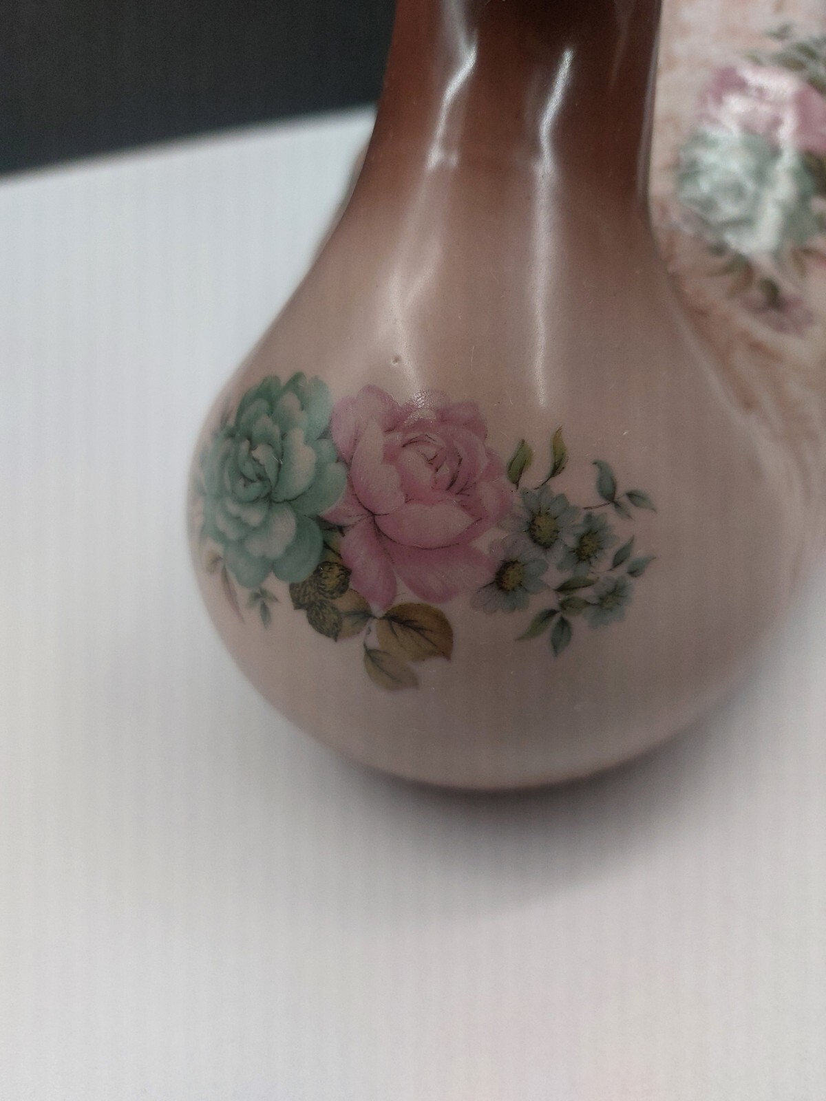 Vtg Ceramic Multicolored Duck With A Beautiful Soft Floral Design 1980s NIC MINT